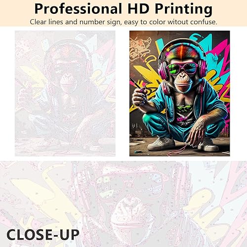 Miniatura 10 de TUMOVO Pintura por número para adultos, Día lluvioso de París, kits de pintura por números, torre Eiffel, kits de pintura por números para adultos,