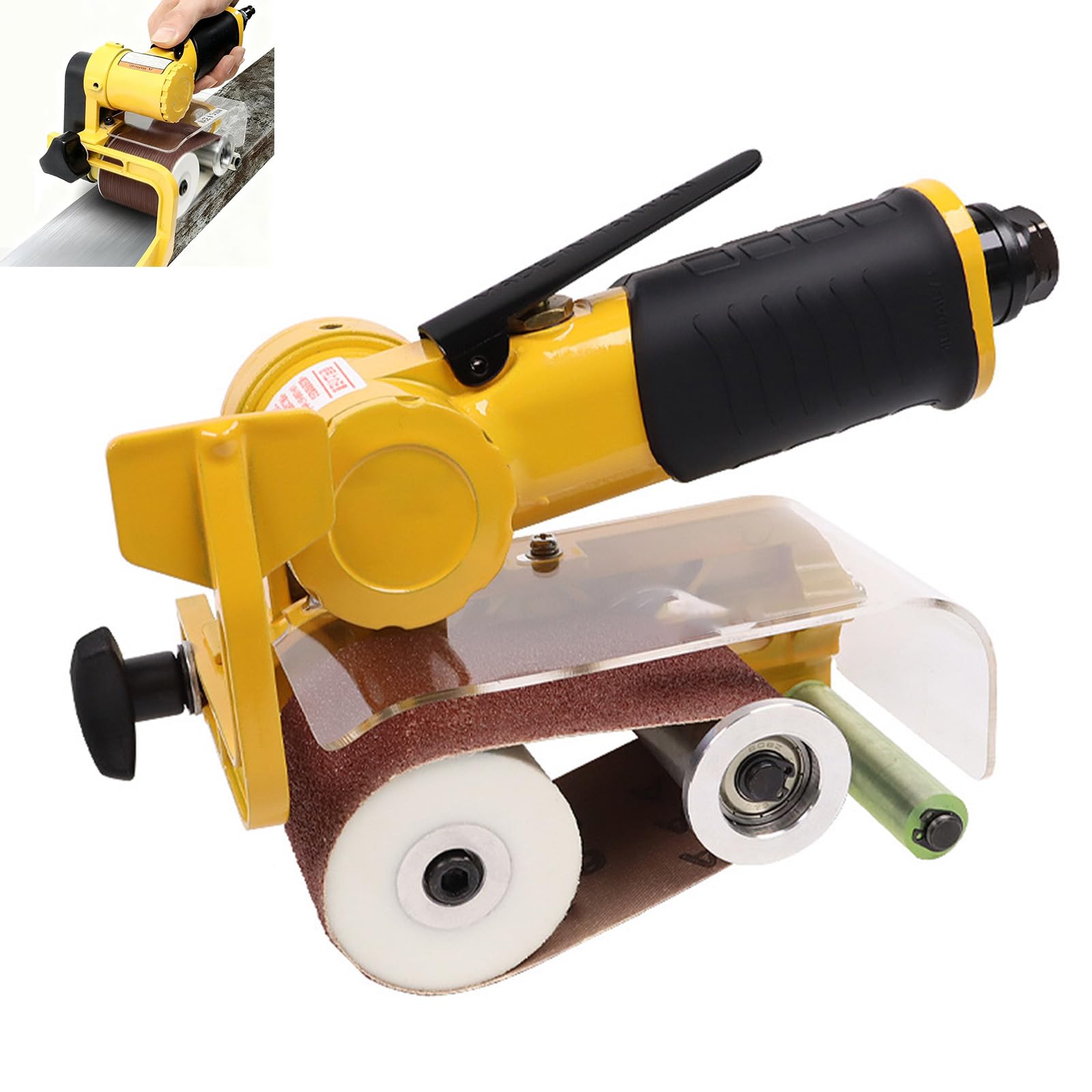 GYKOZY Adjustable Pneumatic Belt Sander - High-Efficiency Polishing Tool for Metalworking on Aluminum, Iron & Steel - Ideals for Professionals and DIY Users