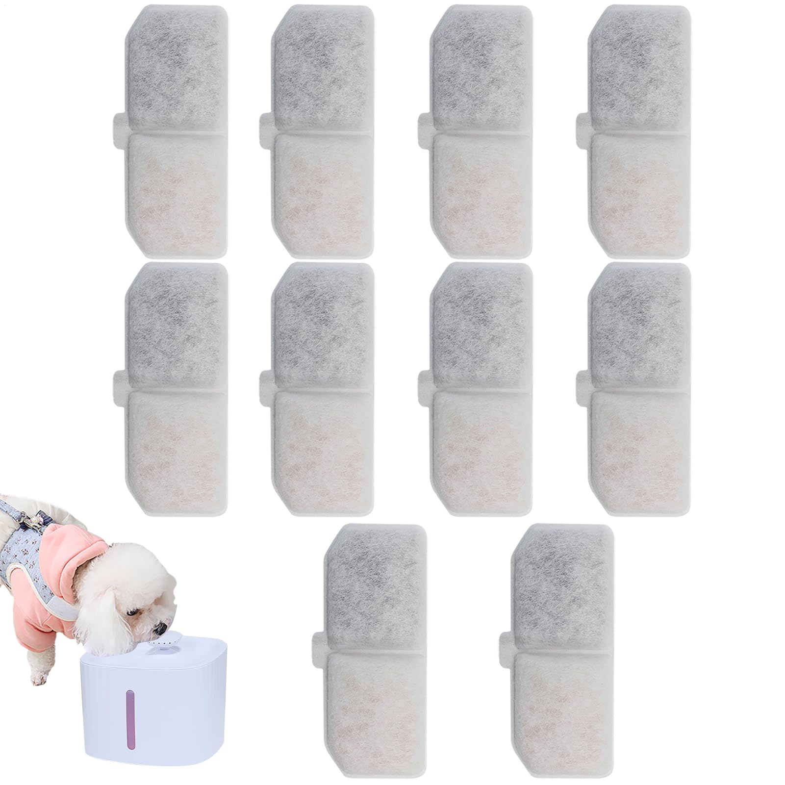 Cat Fountain Filters - Replacement Activated Carbon Filter, Pet Water Dispenser Accessory | Safe and Easy Water Fountain Filters for Cats, Dogs, Clean Drinking Water Solution for Home and Indoor Pets
