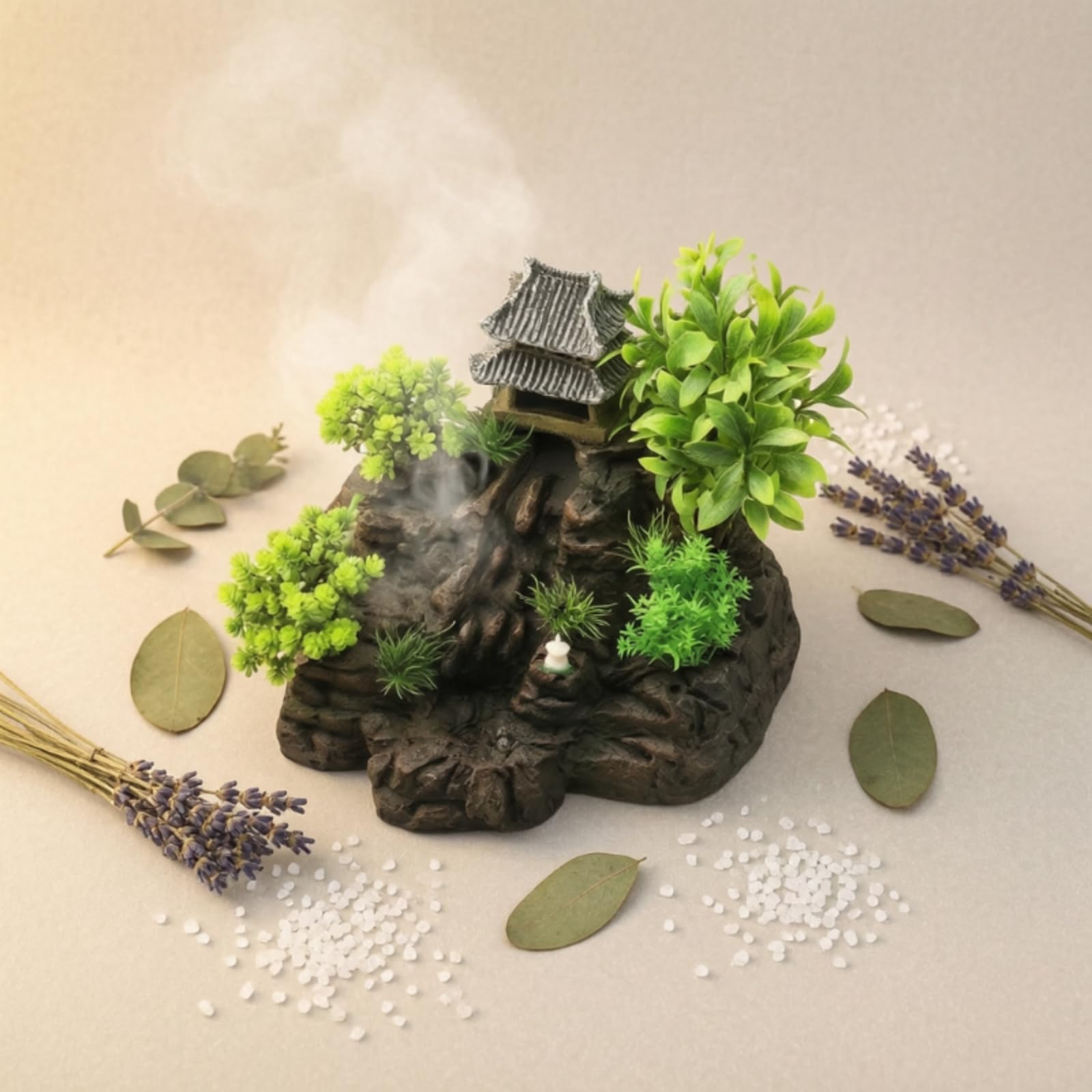 Felsen-Dekoration mit Tempelturm einzigartig Aquarium-Felsen mit Wasserfall-Effekt realistisch Dekoration Wasserfallsand für Aquarianer
