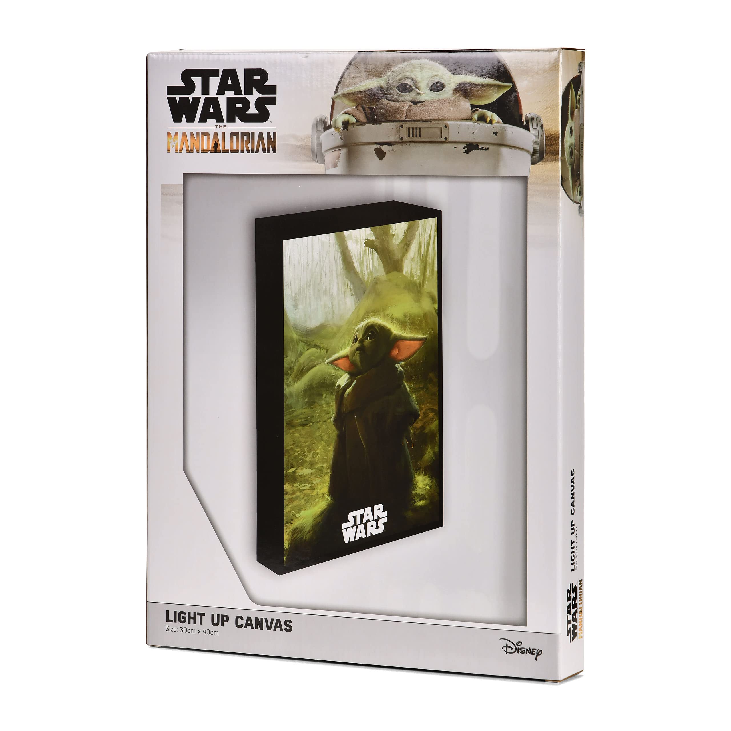 Elbenwald Star Wars Wandbild Grogu The Mandalorian 30 x 40 x 3,8 cm Mehrfarbig