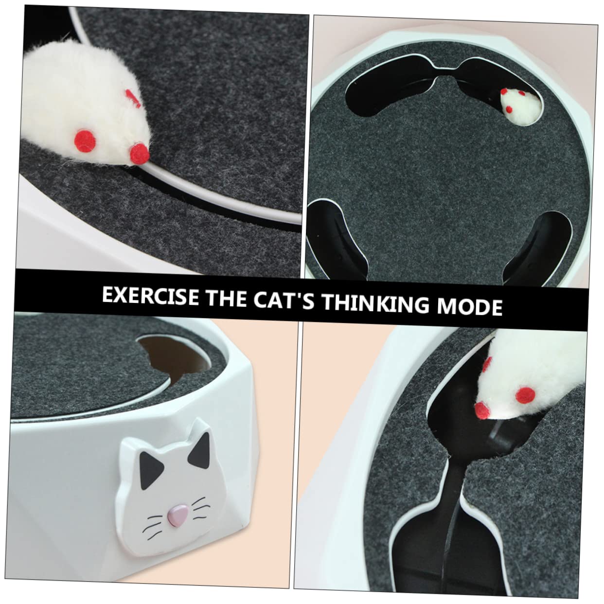 GALPADA Juguete Eléctrico para Hámster Ratón Giratorio para Gatos Juguete Automático para Hacer Ejercicio Casa