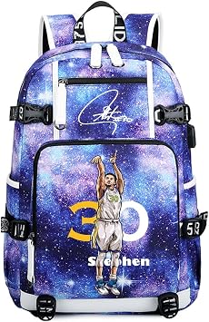 Basketball Player 30 Multifunction Backpack Travel Student Backpack Fans Bookbag For Men Women 5