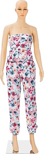 Miniatura 5 de ZenStyle Maniquí femenino cuerpo completo vestido forma cabeza gira vestido de exhibición con base de metal