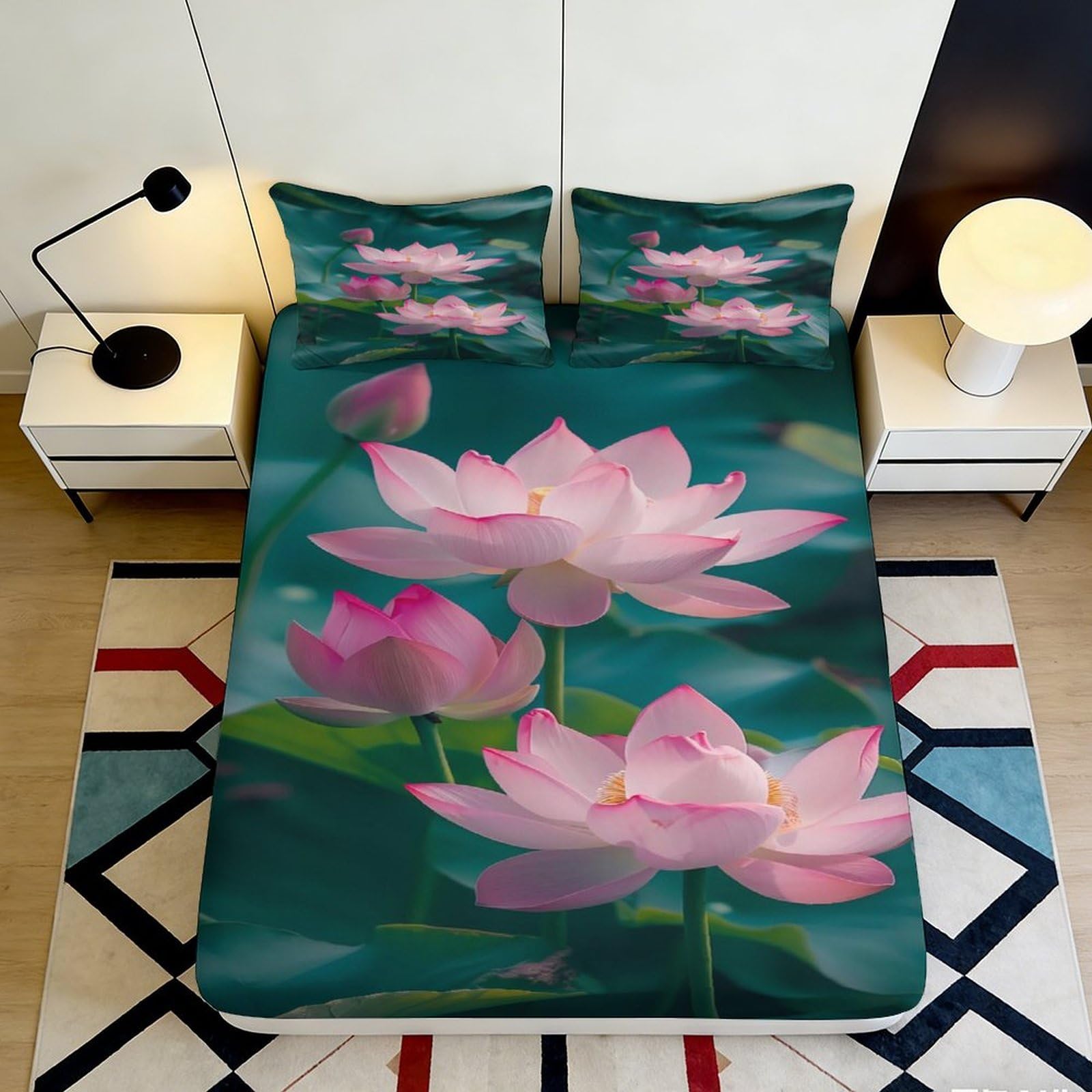 3D Printed Wolf Fitted Sheet Microfiber Deep Pocket Non-Slip Bedroom Mattress Fitted Cover for Adults Home 180x200x25cm