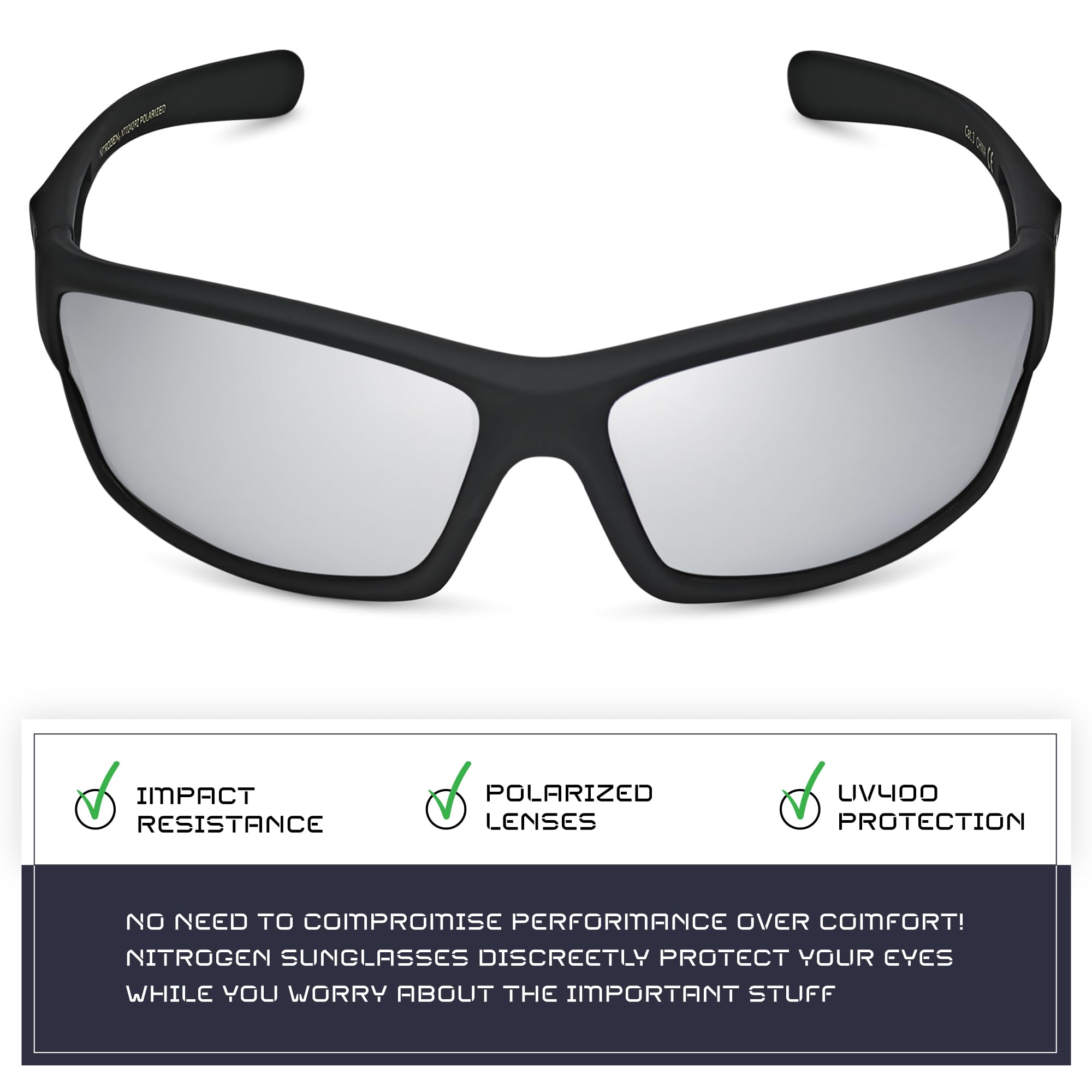 Nitrogen Polarisierte Sport-Sonnenbrille für Herren und Damen, UV400