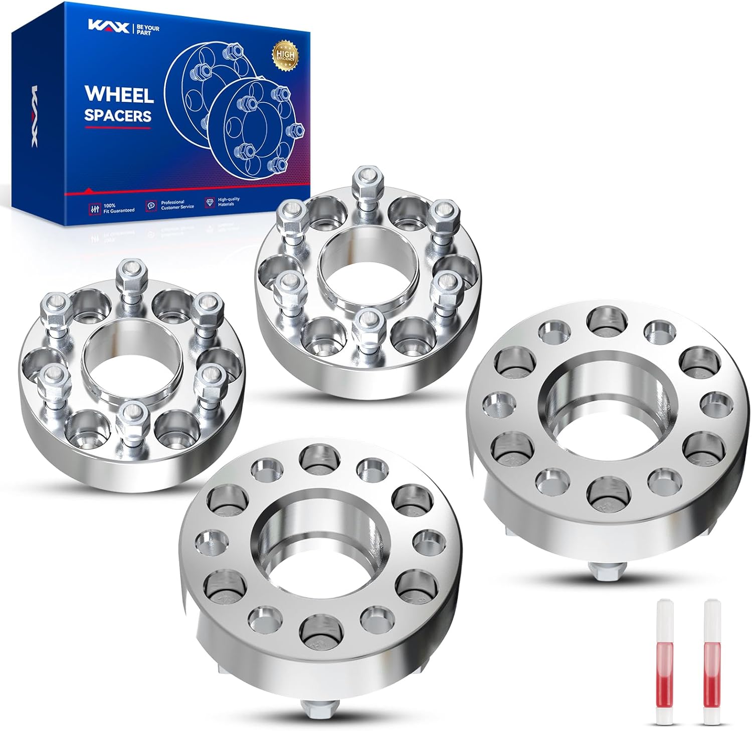 KAX 6x4.5 Wheel Spacers 1.5 inch for Frontier,6 Lug Hubcentric Spacers with 66.1mm Hub Bore M12x1.25 Studs for Frontier, Pathfinder, Armada, Xterra, Equator,4Pcs 6x114.3mm Aluminum Tire Spacer