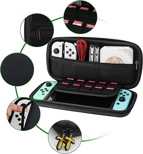 Miniatura 2 de GLDRAM Funda de transporte Zelda para Nintendo Switch y OLED, kit de accesorios de luz con funda de viaje impermeable para interruptor, soporte para