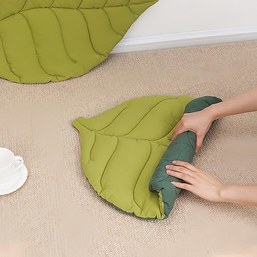 Miniatura 4 de Manta de algodón en forma de hojas para perros y gatos, 1 alfombrilla de doble cara disponible en forma de hoja para perro y gato, manta para