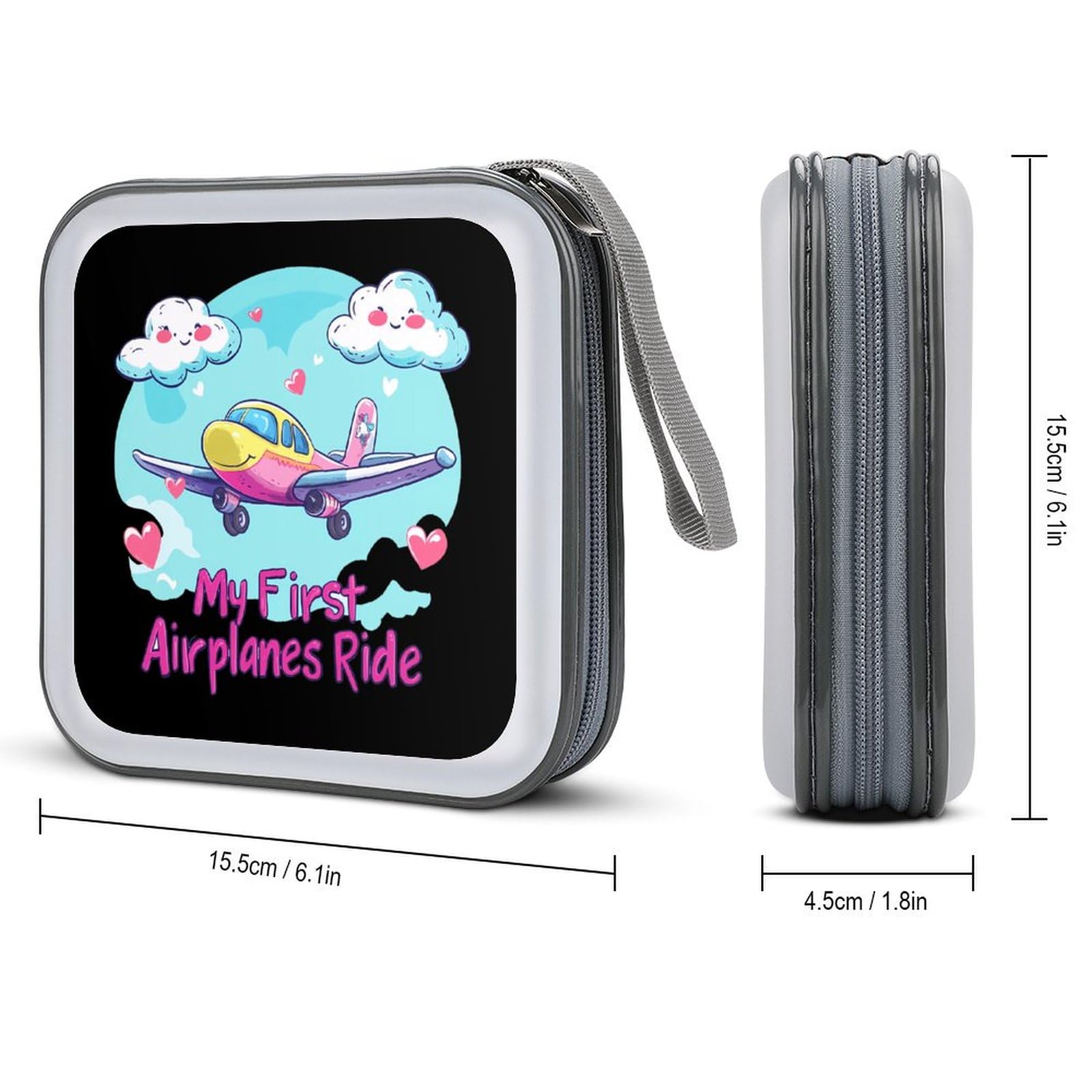 My First Airplane Ride CD Case Portable DVD Holder Storage Organizer for Home Travel