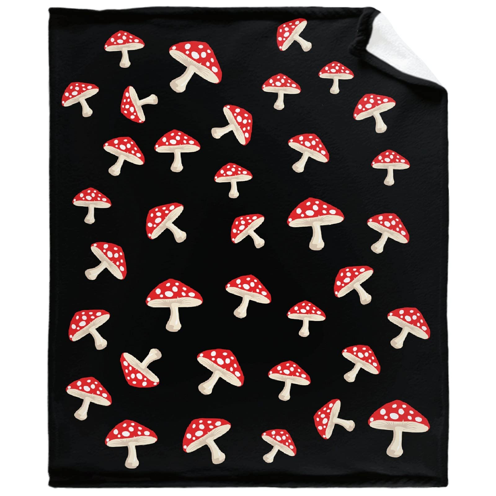 Mushrooms Throw Blanket - Super Soft Flannel Fleece Blanket with Teen Girls, Plush Lightweight Fuzzy Cozy Blanket Microfiber for Couch L 80"x60" for Adults