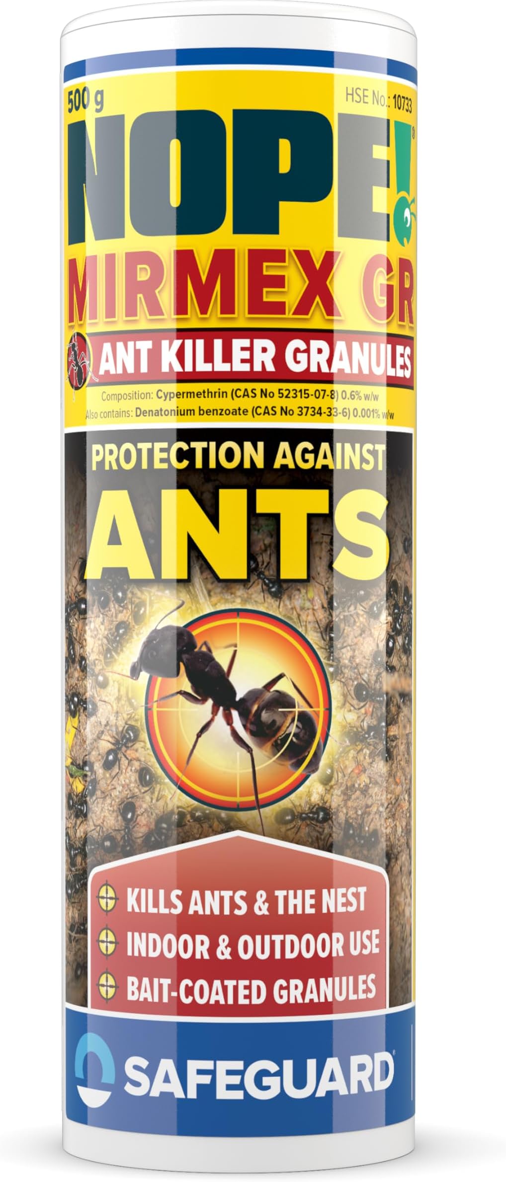 NOPE! Ant Killer Powder 500g for Indoor and Outdoor | Targeted Ant Nest Killer Bait for Mess-Free Elimination | Micro-Encapsulated Delayed-Action Blue Bait Targets Every Stage of Ant Lifecycle