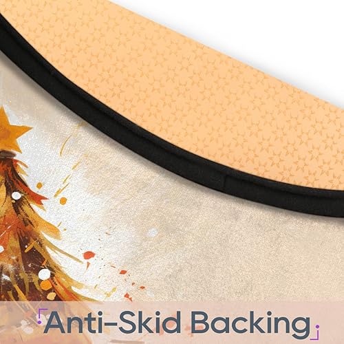 Miniatura 4 de Christmas Tree Snow Colorful (3) Round Area Rug 3ft Machine Washable Circular Rugs for Dining Room Table Bedroom Playroom Throw Rugs for Dog Living