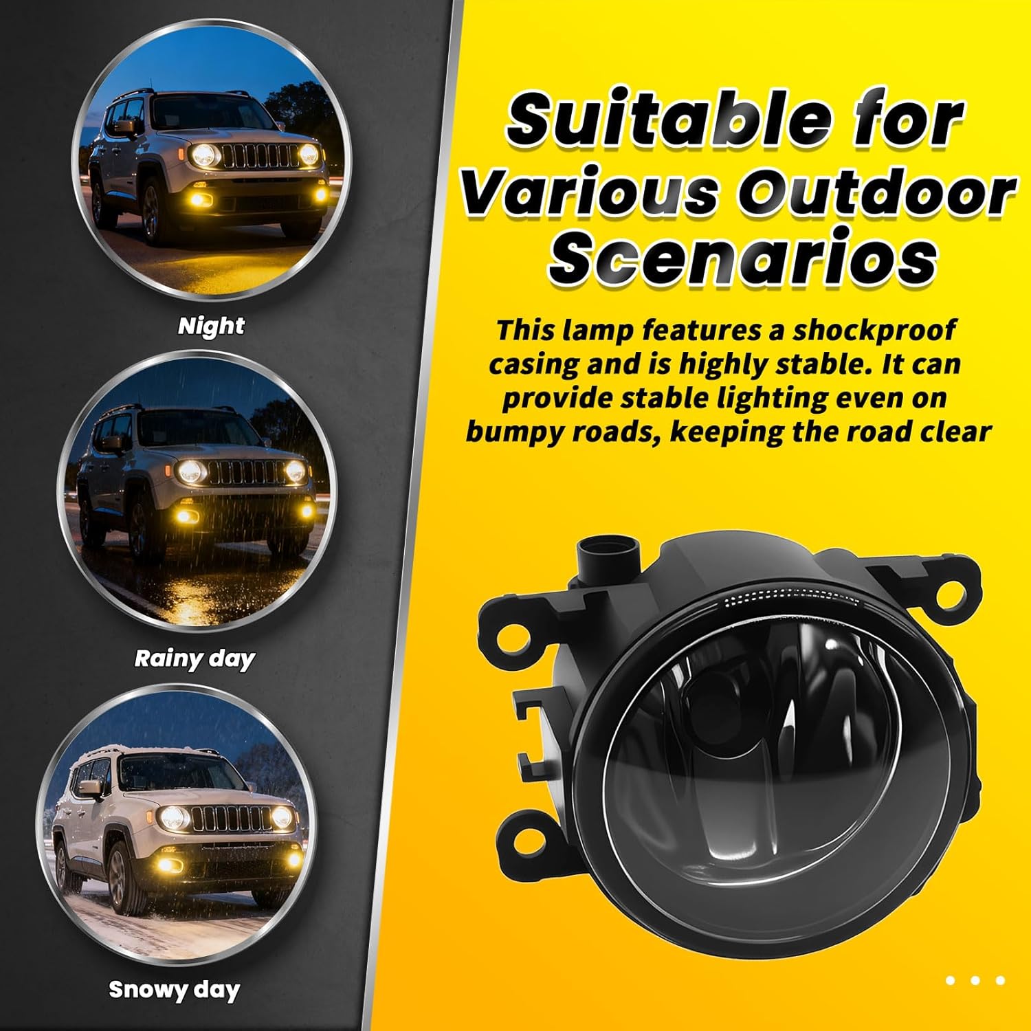 Front Clear Fog Light Assembly Compatible with 2015-2018 Renegade w/Black Housing 5XB31LXHAA 5XB32XS9AA
