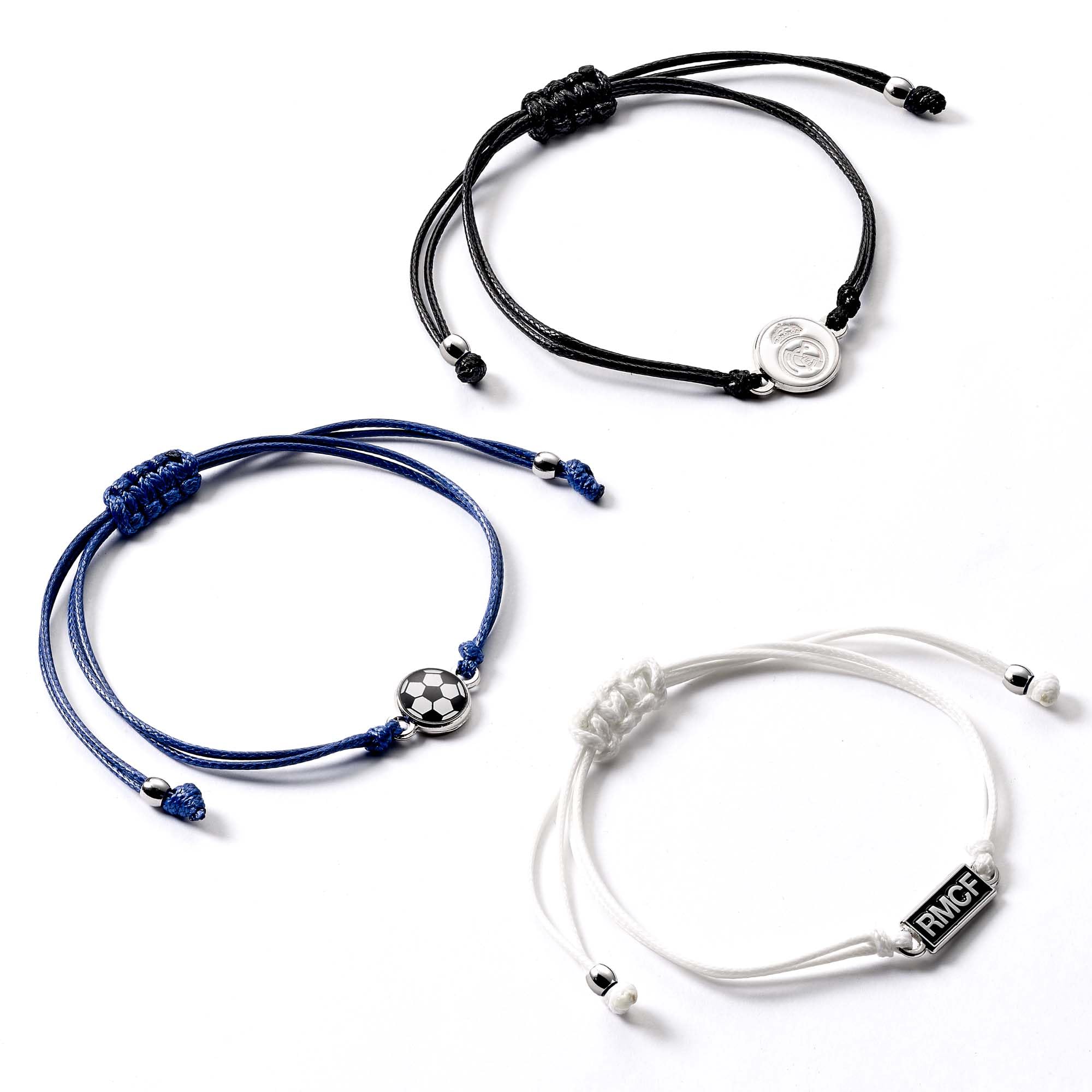 Conjunto de 3 pulseras de amistad del Real Madrid Club de Fútbol de The Carat Shop