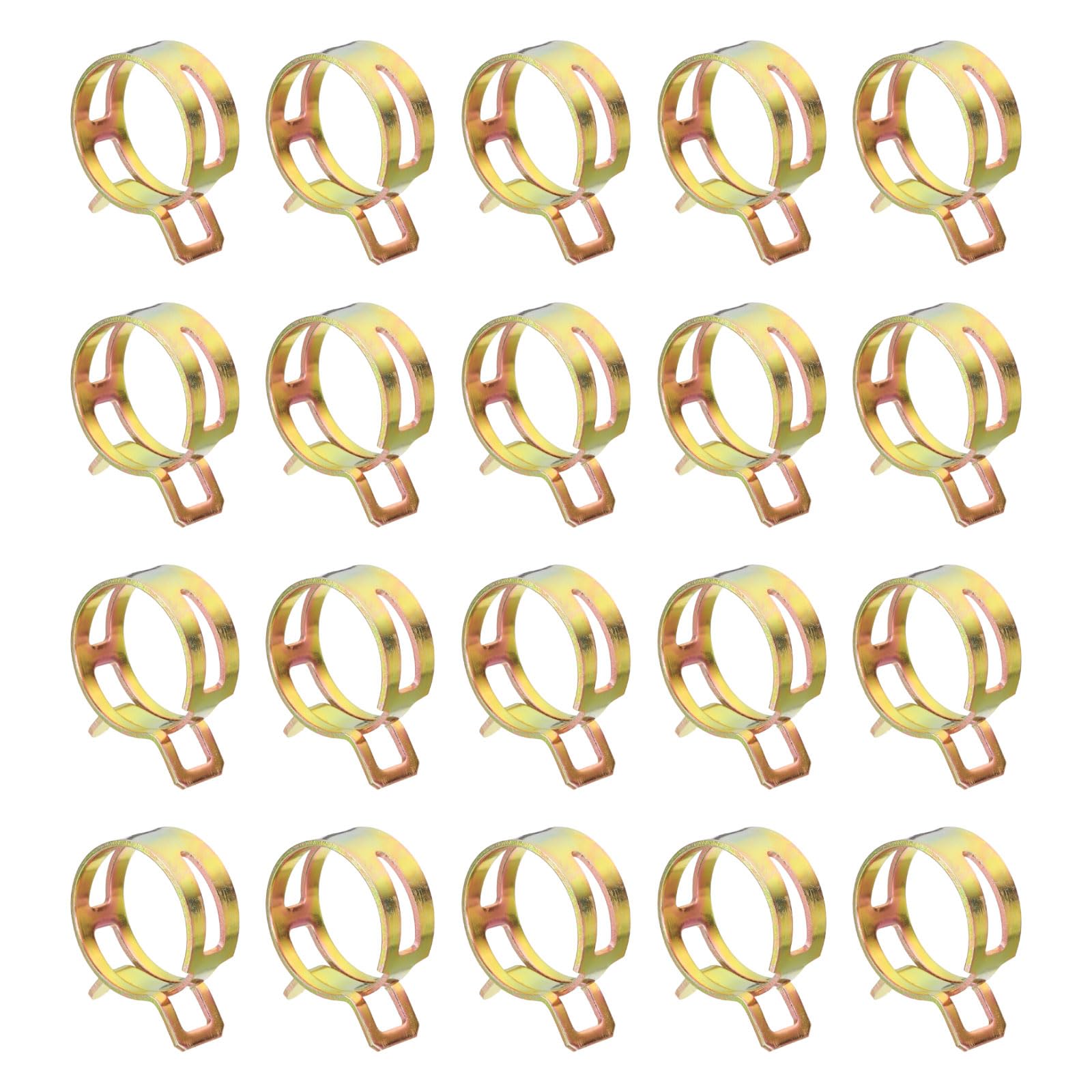 sourcing map 20pcs Spring Band Type Hose Clamps 24mm Fuel Line Hose Spring Clip Silicone Vacuum Hose Pipe Clamp Low Pressure Tube Clip Fastener, Colorful
