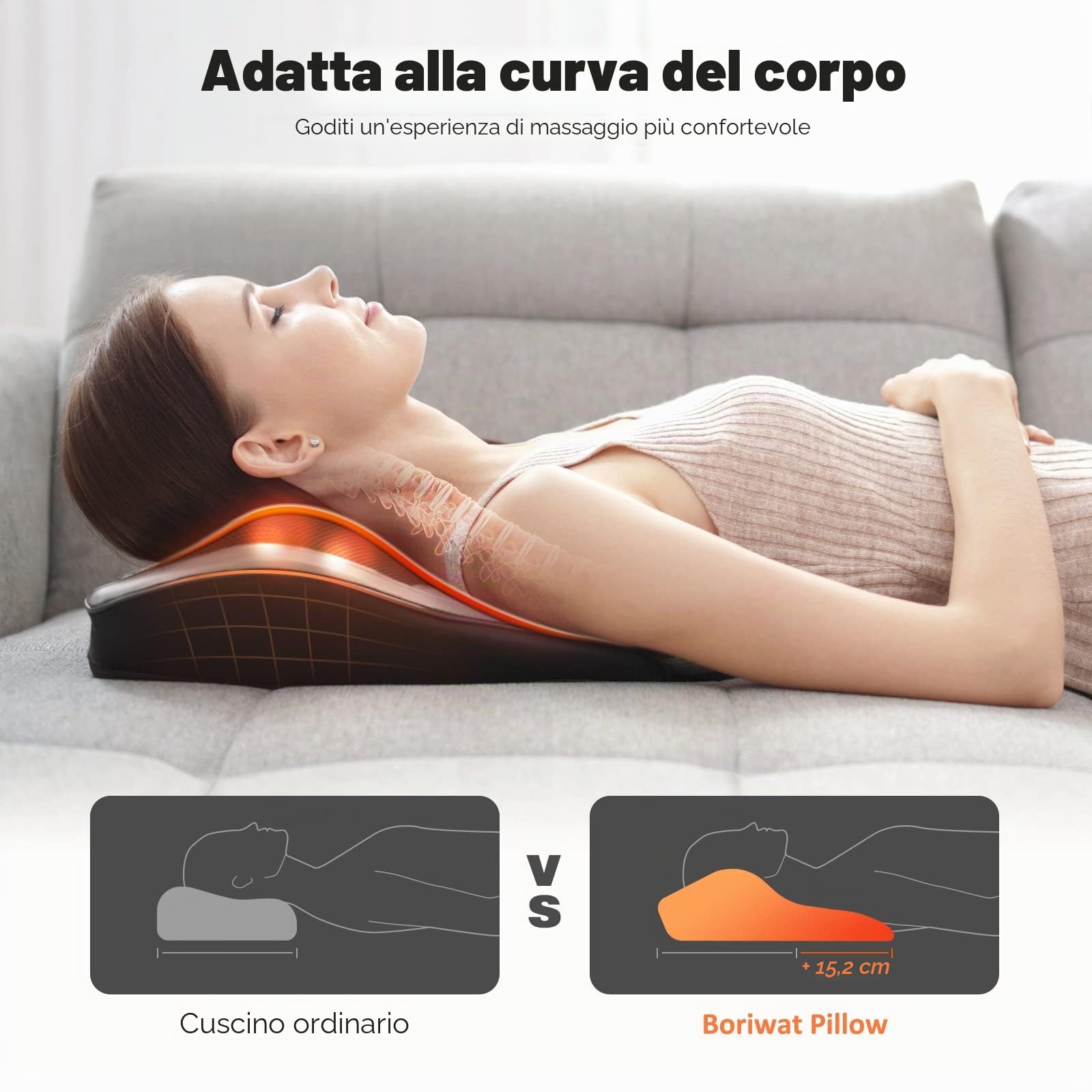 Massaggiatore Cervicale, Massaggiatore Schiena e Collo com Massaggio Impastante Profondo e Calore Rilassante, Allevia il Dolore Collo, Spalle e Schiena, Regali per Uomo, Donna, Mamma, Papà