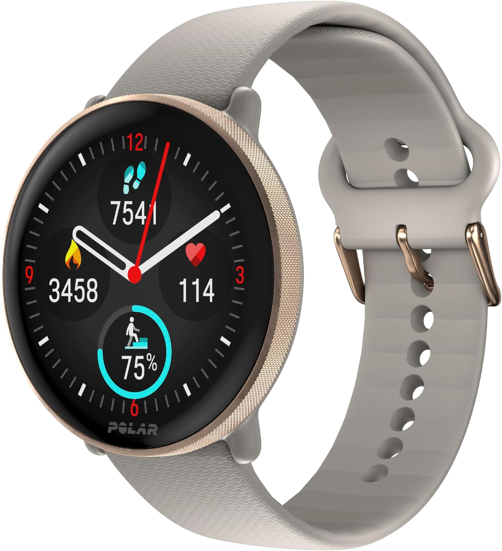 Polar Ignite 3 GPS Smart Watch, iPhone Compatible, Android Compatible, AMOLED Display, Sleep, Autonomic Nerve, Calorie Measurement, Life Rhythm, Incoming Calls, Message Notification, Gold Greige S-L