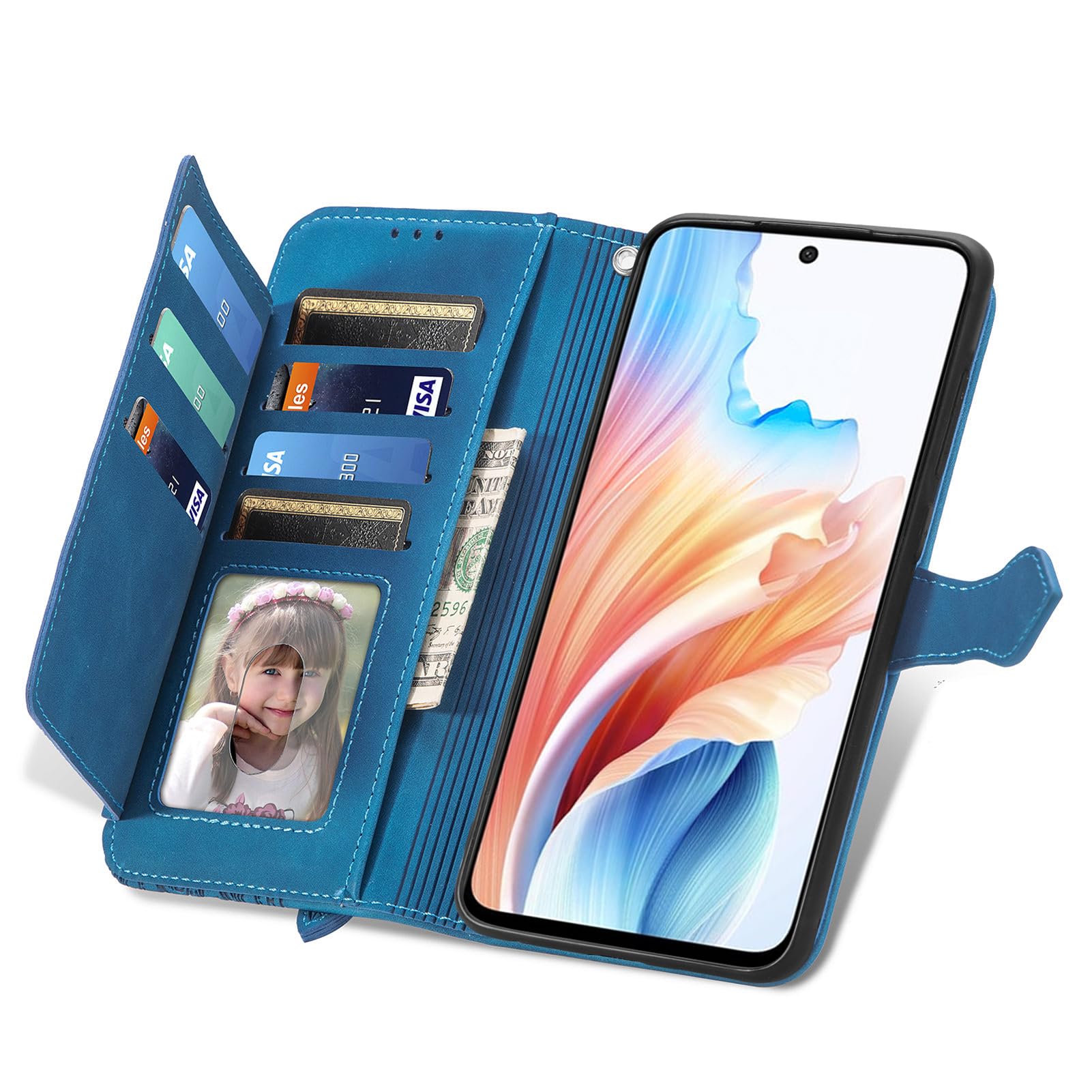 Compatible cover OnePlus Nord N30 SE/OPPO A79 5G, OnePlus Nord N30 SE/OPPO A79 5G Portafoglio Pelle Sintetica con TPU, Supporto Stand, Chiusura Magnetica Slot Flip Case per 1+ Nord N30 SE-Blu