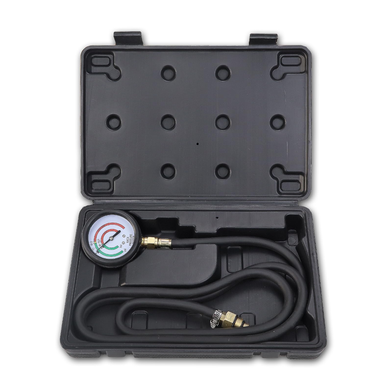 DKwoeshgUniversal Exhaust Back Pressure Tester - 2.5" Gauges with Dual Scales, Detect Restrictions in Catalytic Converters & Mufflers