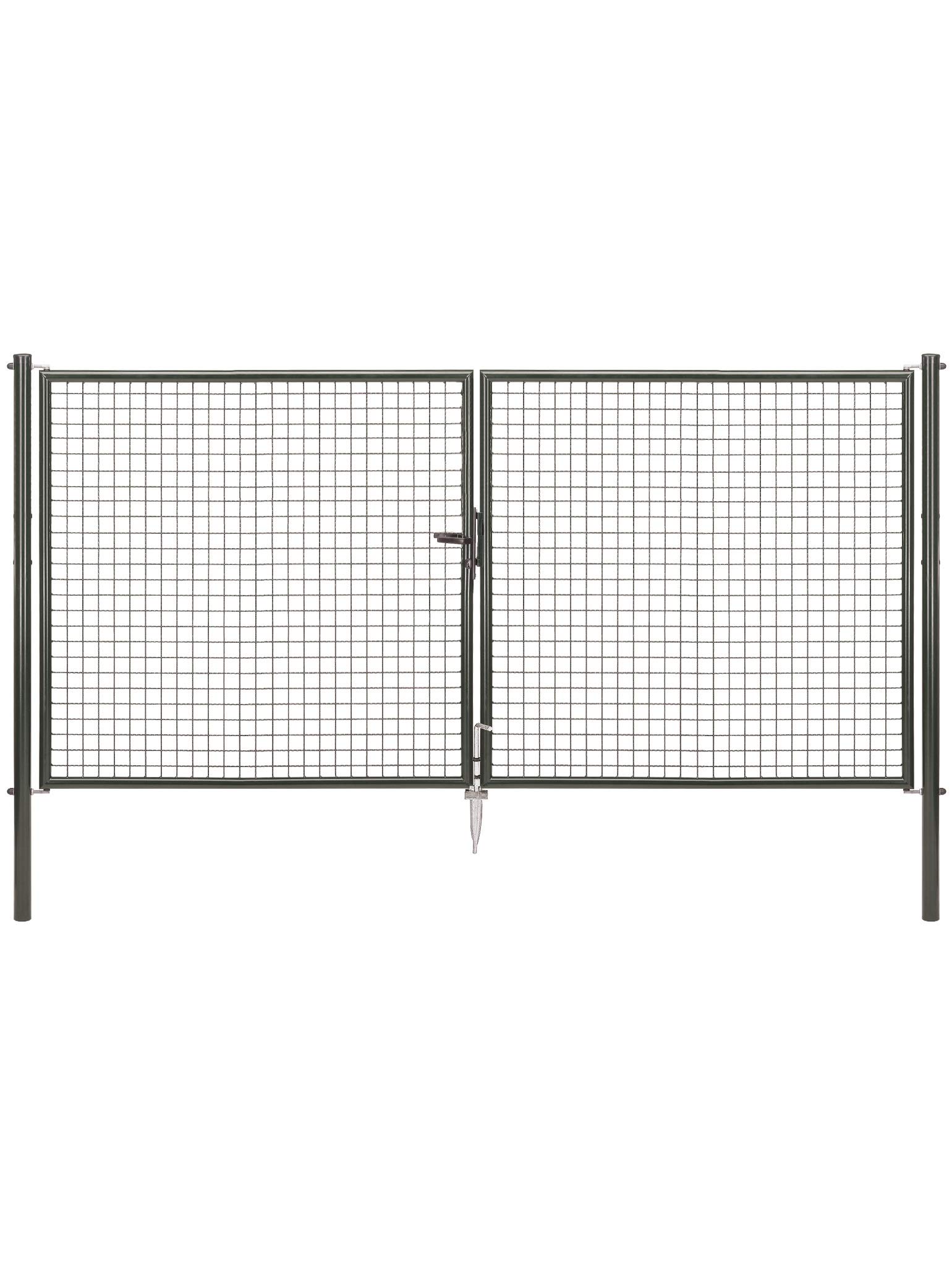 Alberts 602987 Wellengitter-Doppeltor | verschiedene Breiten und Höhen | anthrazit-metallic | Breite 300 cm | Höhe 150 cm