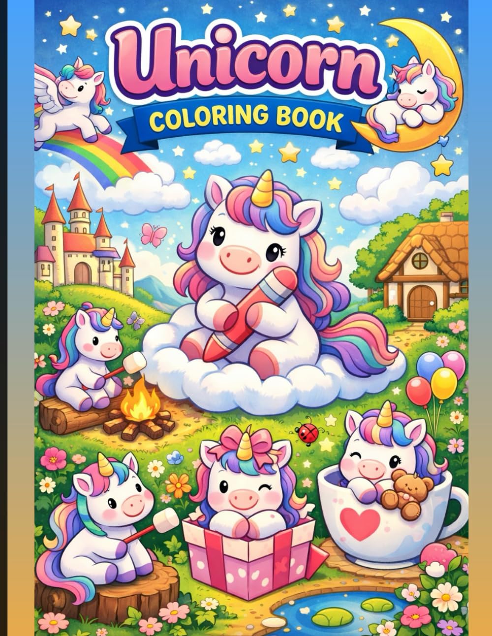 Unicorn Coloring Book for Kids Ages 3–8: Cute, Cozy and Easy Unicorn Coloring Pages for Fun, Relaxation and Creative Play