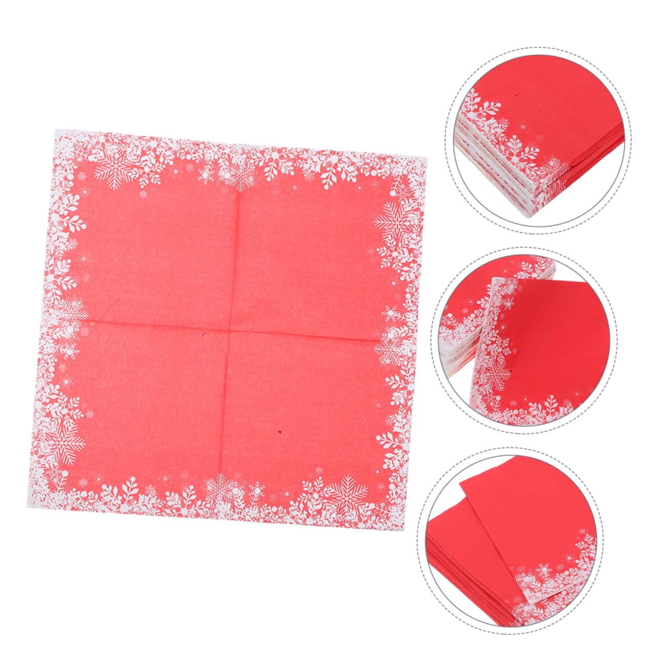 120piezas Pañuelos Para Fiestas Navideñas De Papel Rojo De Servilletas Desechables Para Decorar La Mesa Del Comedor Eventos Navideños