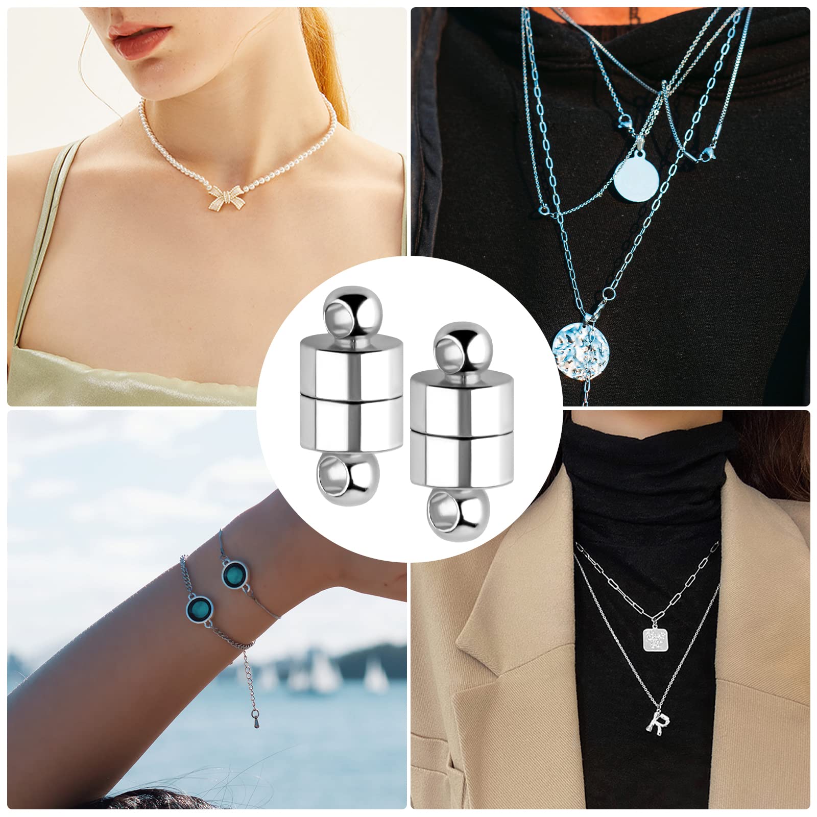 30 Fermoirs Magnétiques Pour Bijoux DIY - Boucles 6 Mm En Métal, Argent Et Or, Pour Bracelets, Colliers, Fabrication Bijoux
