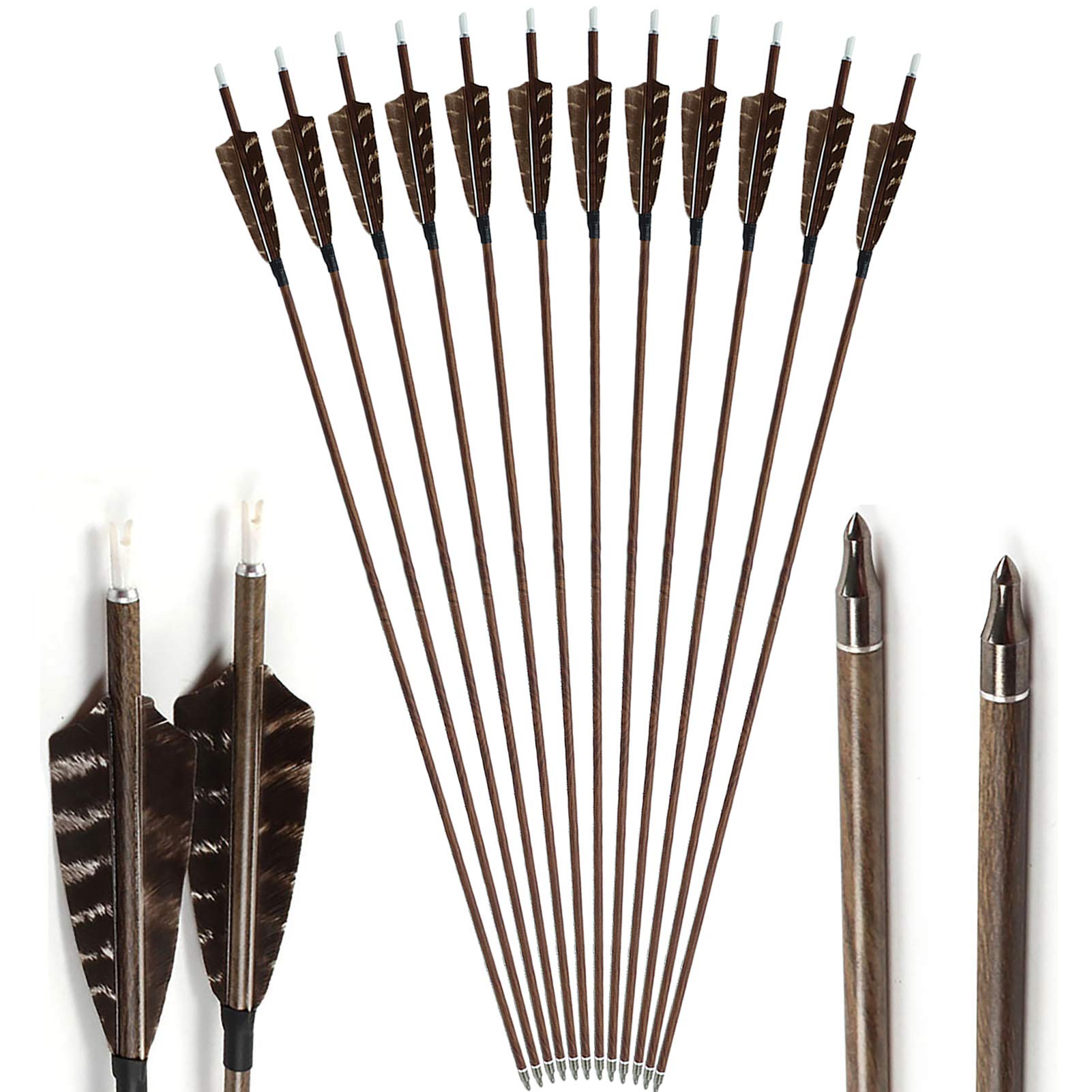 Buy 12Pcs 31inch Archery Arrows Pure Carbon Arrow Hunting Target