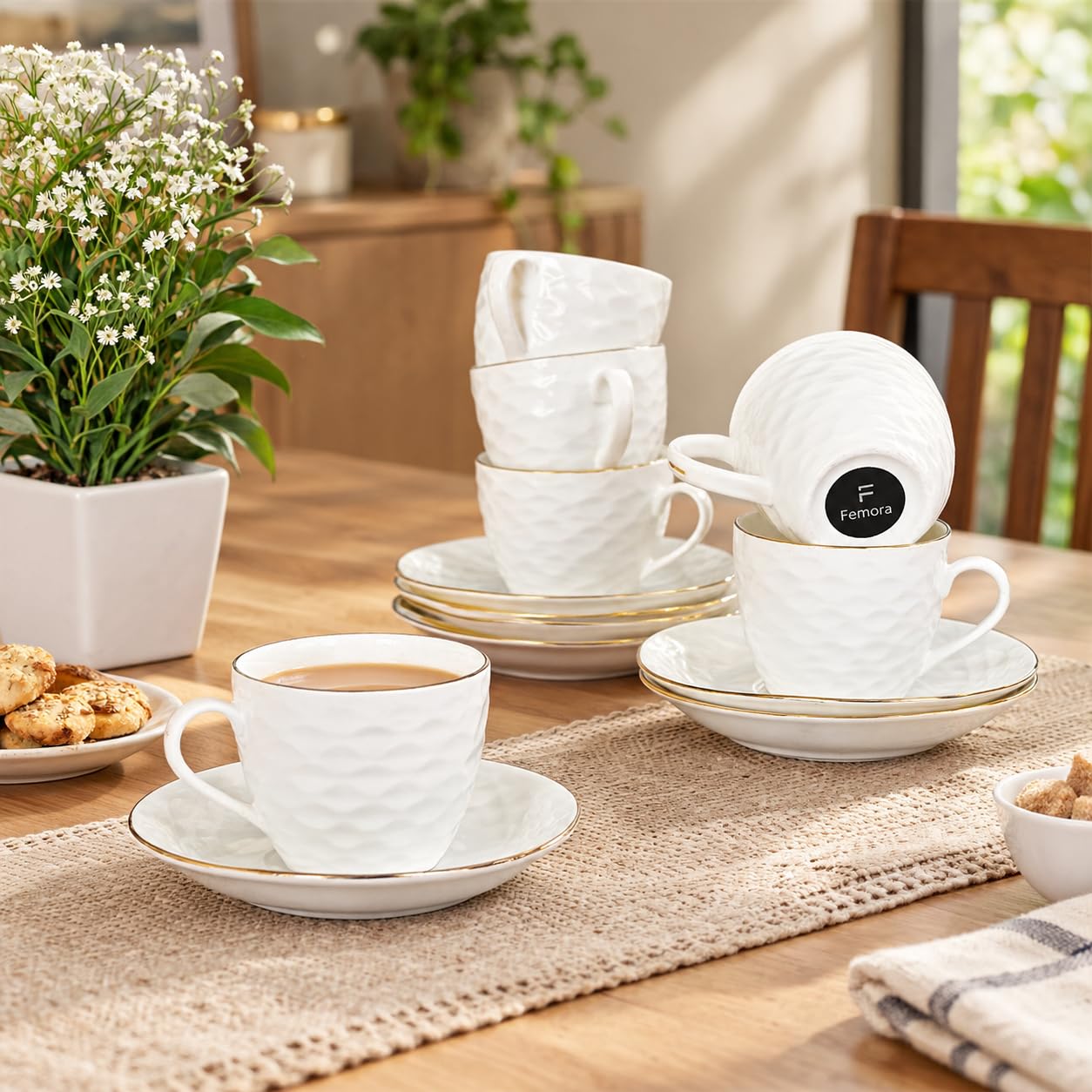 Femora Gold Line Tea Cups - Set of 6 -3