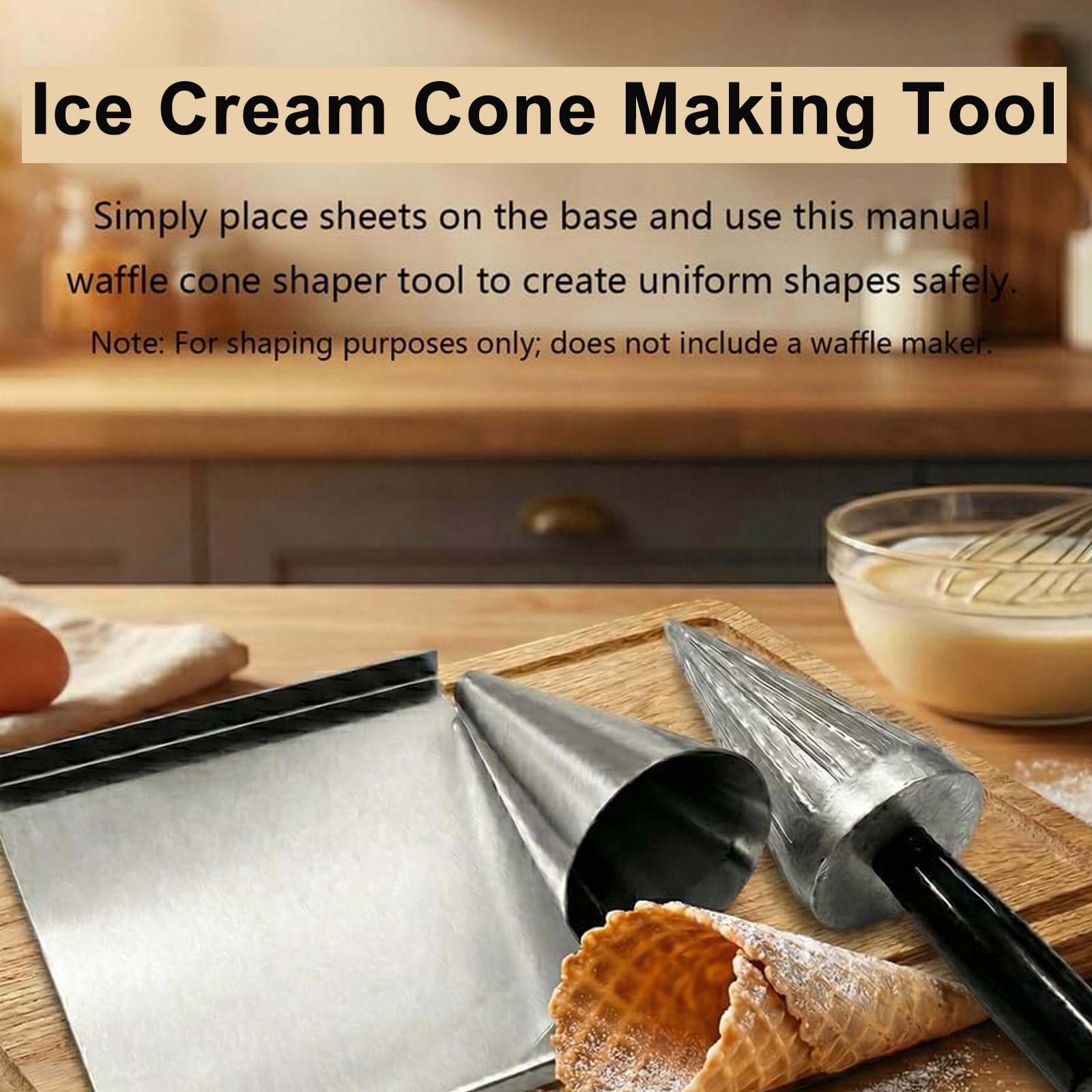 Molde Para Conos De Helado, De Acero Inoxidable, Con Textura Nítida Y Superficie Lisa, Resistente Al Agua, Fabricado En Acero Inoxidable Apto Para Uso Alimentario