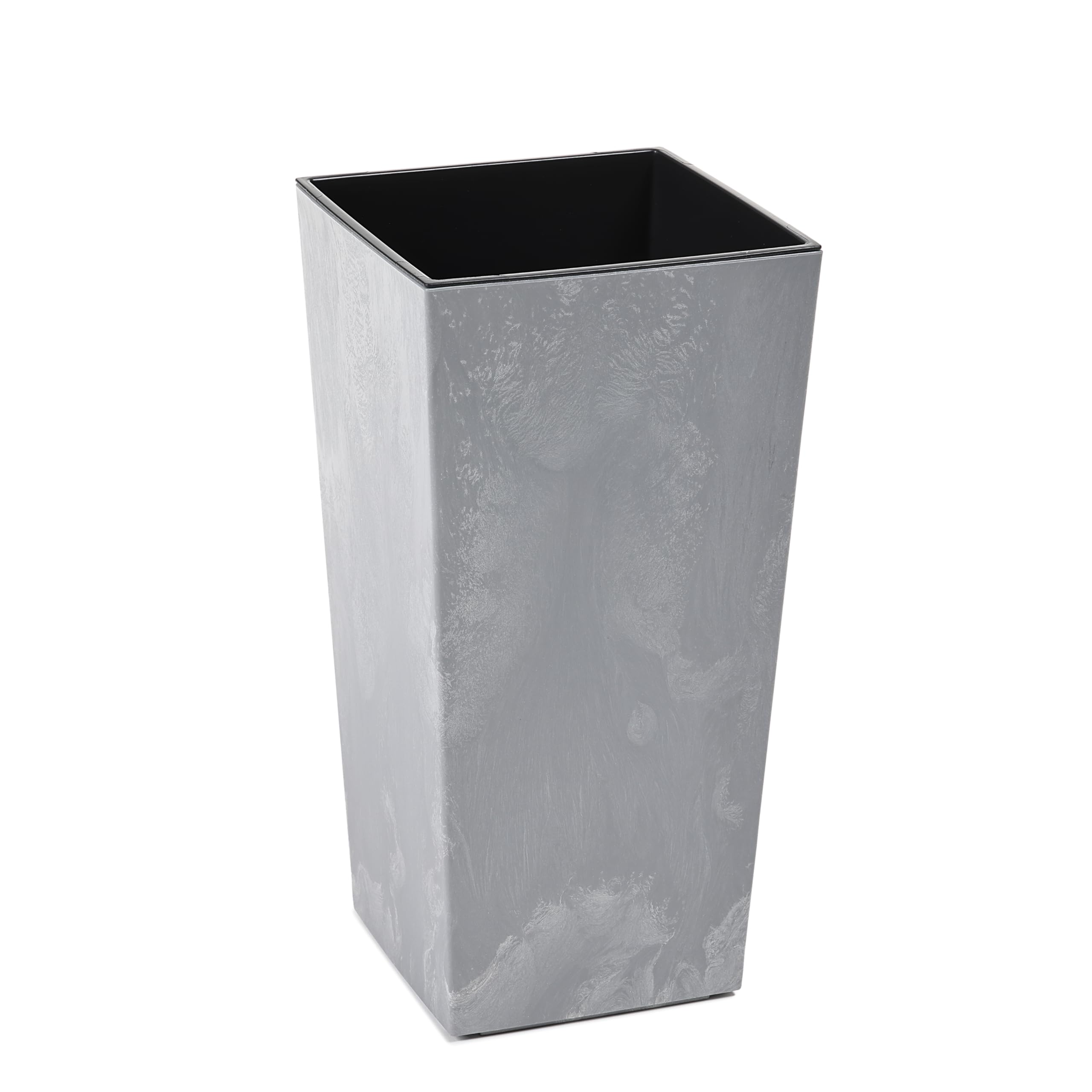 Gordanluk Tall planter Concrete effect plant pot Designed Flowerpot with plant riser extra large plant pots indoor plant pots outdoor flower pot (Concrete Effect Grey, 19 x 36cm)