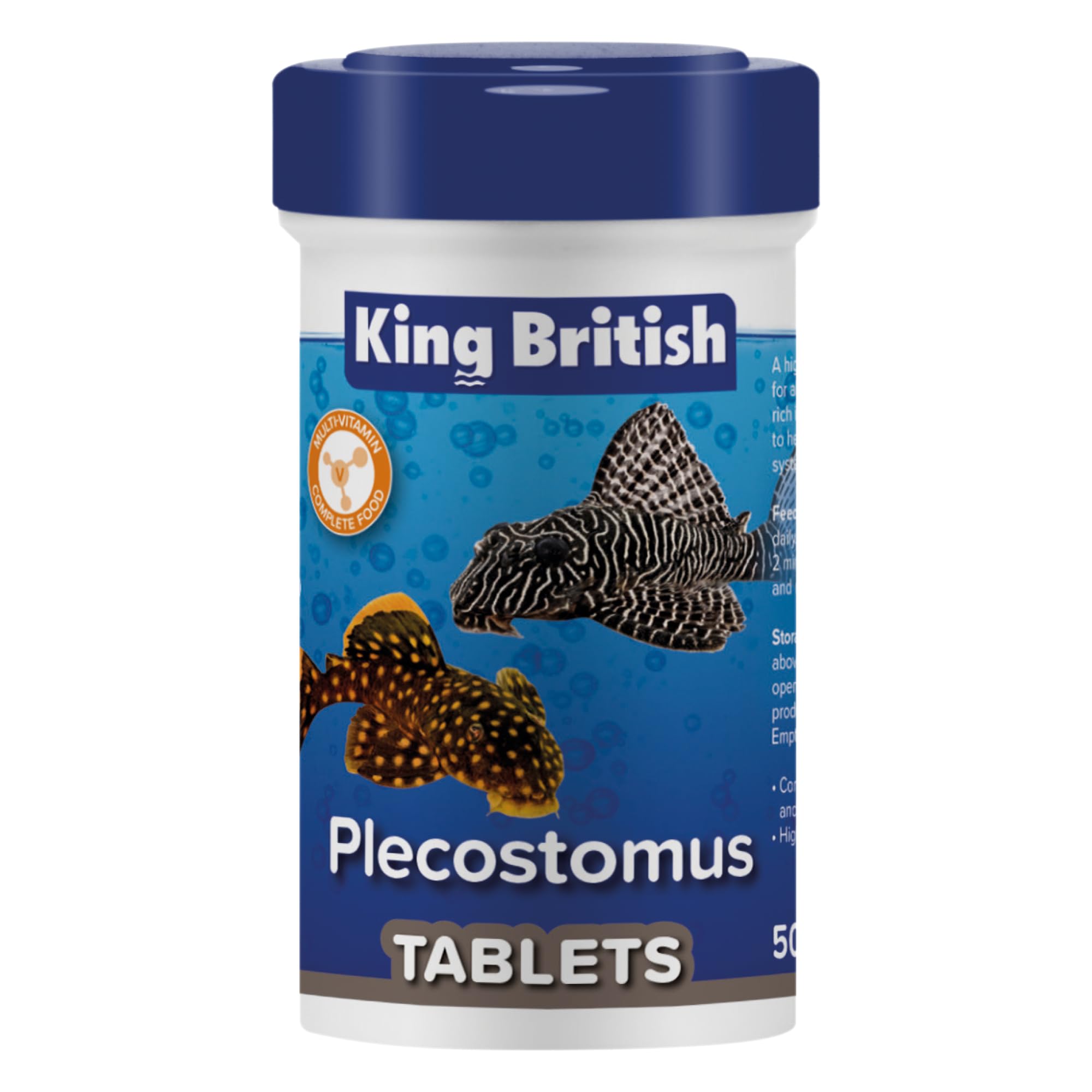King British – Plecostomus Tablets 50g – Multi-Vitamin Complete Food Natural Ingredients – Enhances Colour & Vitality – For Plecostomus & Bottom-Feeding Catfish