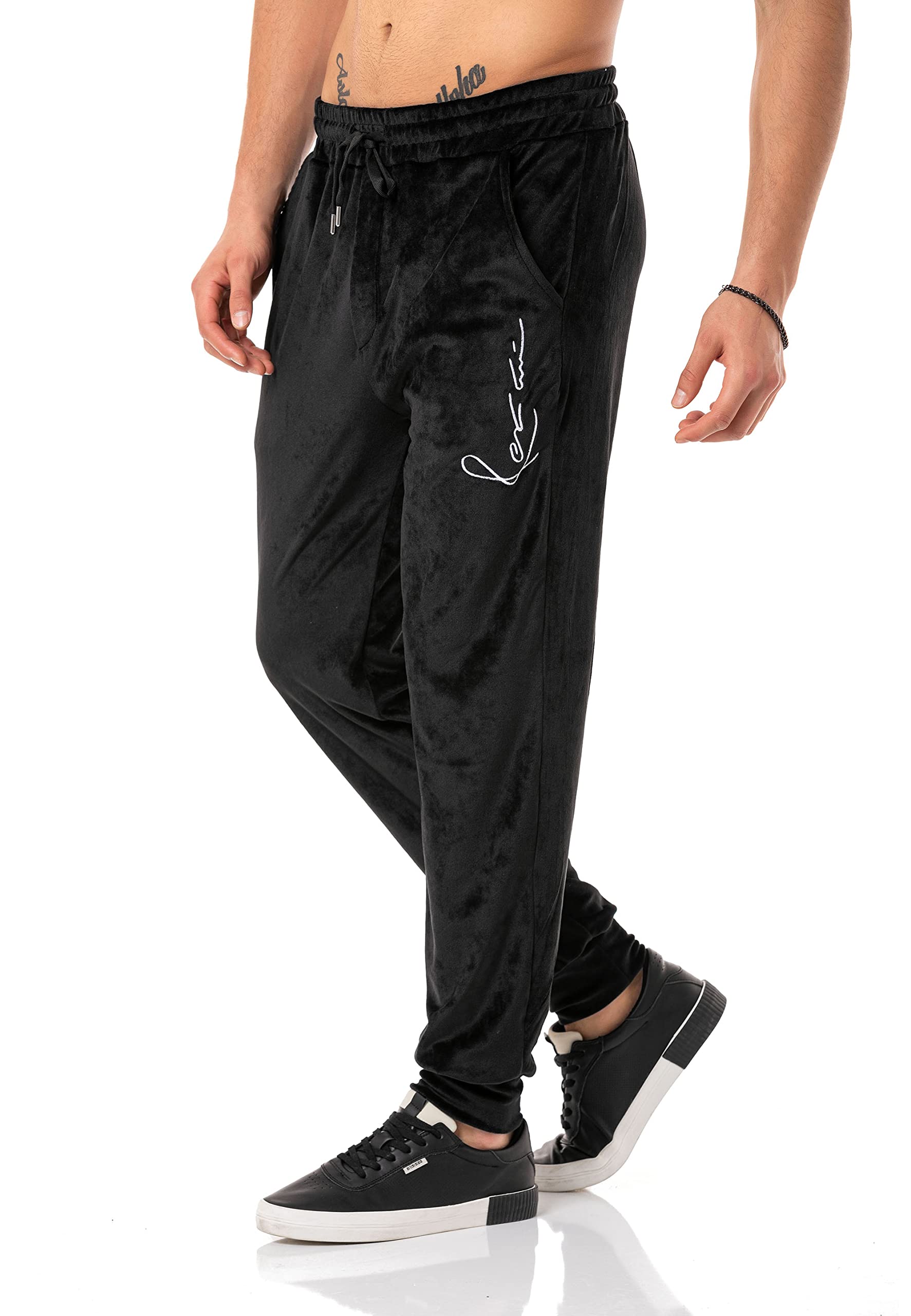 Red Bridge Pantalones de jogging para hombre Jogger Sweat-Pants Casual Velour Signature