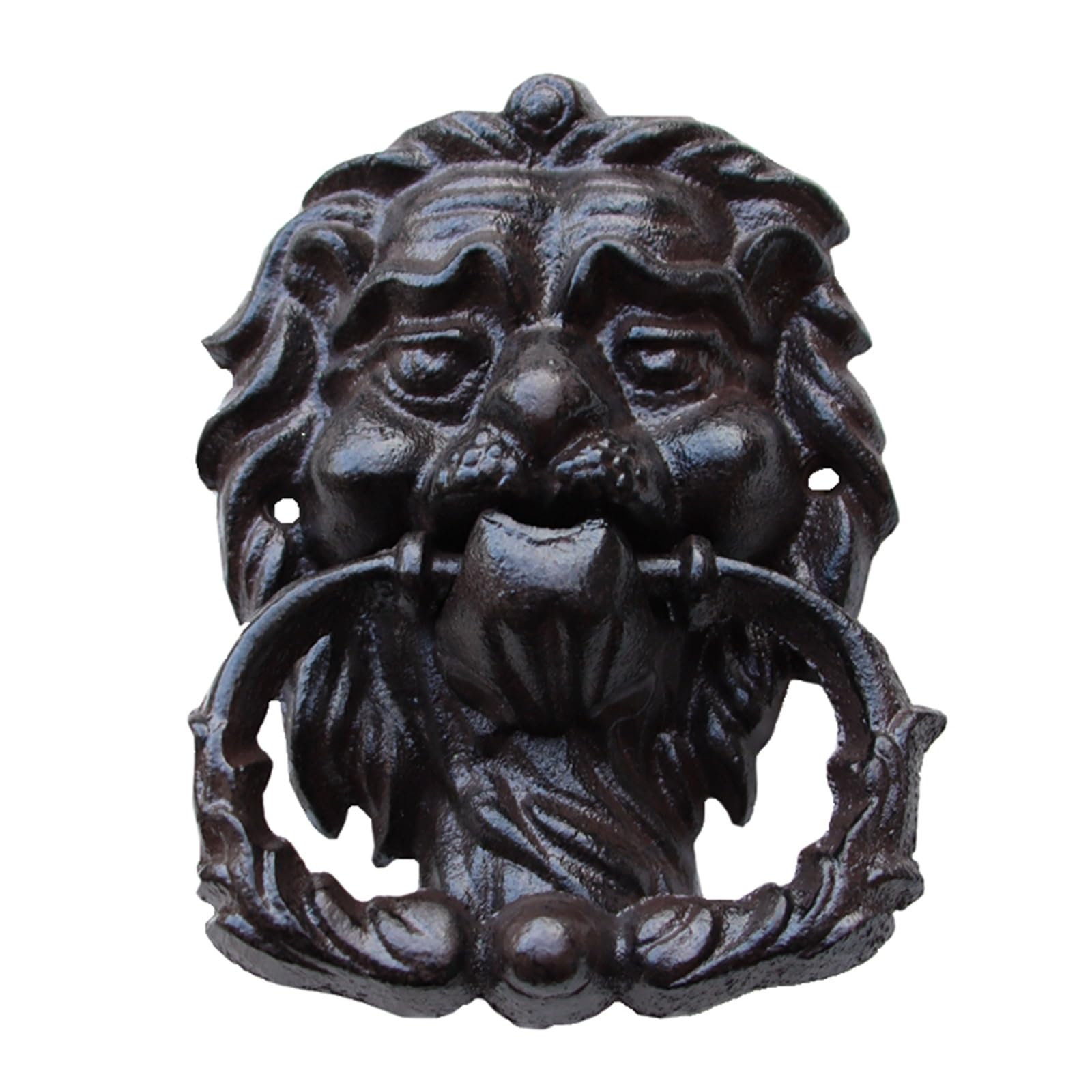 Classic Lion Door Knockers, Wrought Iron Door Ring For Front Door Home Garden Farm, Weatherproof Door Handles