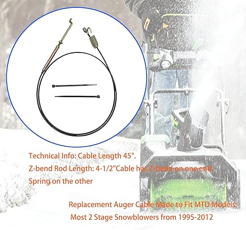 Miniatura 3 de OUSTUE Cable de embrague de barrena para quitanieves 946-0897 746-0897 se adapta a MTD, YARDMAN, TROYBILT y MTD Built 2 Stage Snowblower  Sustituye