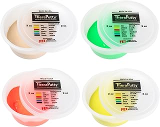 CanDo TheraPutty Scented Hand Exercise Putty For Rehabilitation, Exercises, Hand Therapy, 4 Piece Set of Vanilla, Banana, Cherry and Apple, 2oz Each