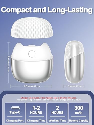 Miniatura 4 de Cortaúñas eléctrico inalámbrico, recortador automático de uñas con luz, 2 velocidades, cubierta magnética antideslizante, atrapa restos de uñas,
