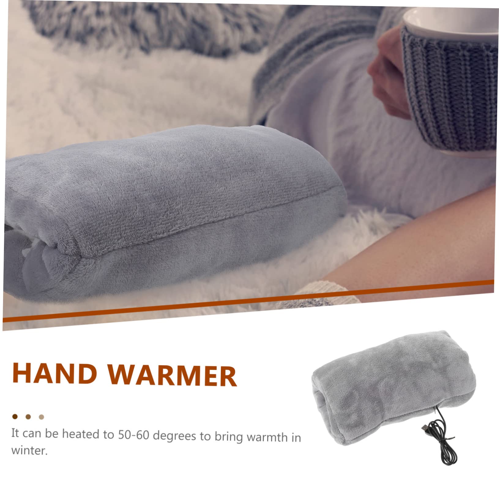 Cuscino Scaldamani Senza Fili Ricaricabile Riscaldatori Silenziatore Di Peluche Peloso Usb Guanti Scaldino Invernale Da Donna Riscaldante Mano Più Caldo Grey Flanella