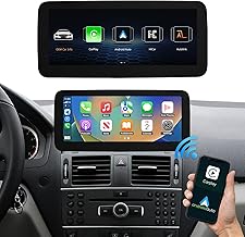 12.3 Inch Ultra-Narrow CarPlay Touchscreen for Mercedes-Benz C Class W204 2008-2010 Year with NTG4.0 System, Support Wireless Carplay, Android Auto Navigation, Mirrorlink
