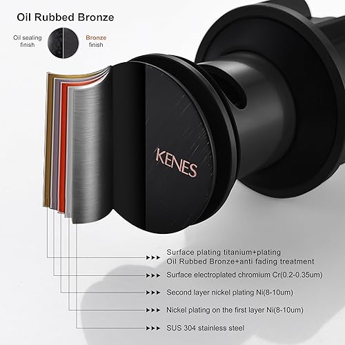 Miniatura 17 de KENES Desagüe desplegable de bronce aceitado para lavabo, tapón de drenaje para lavabo, montaje de drenaje de fregadero sin desbordamiento, anti