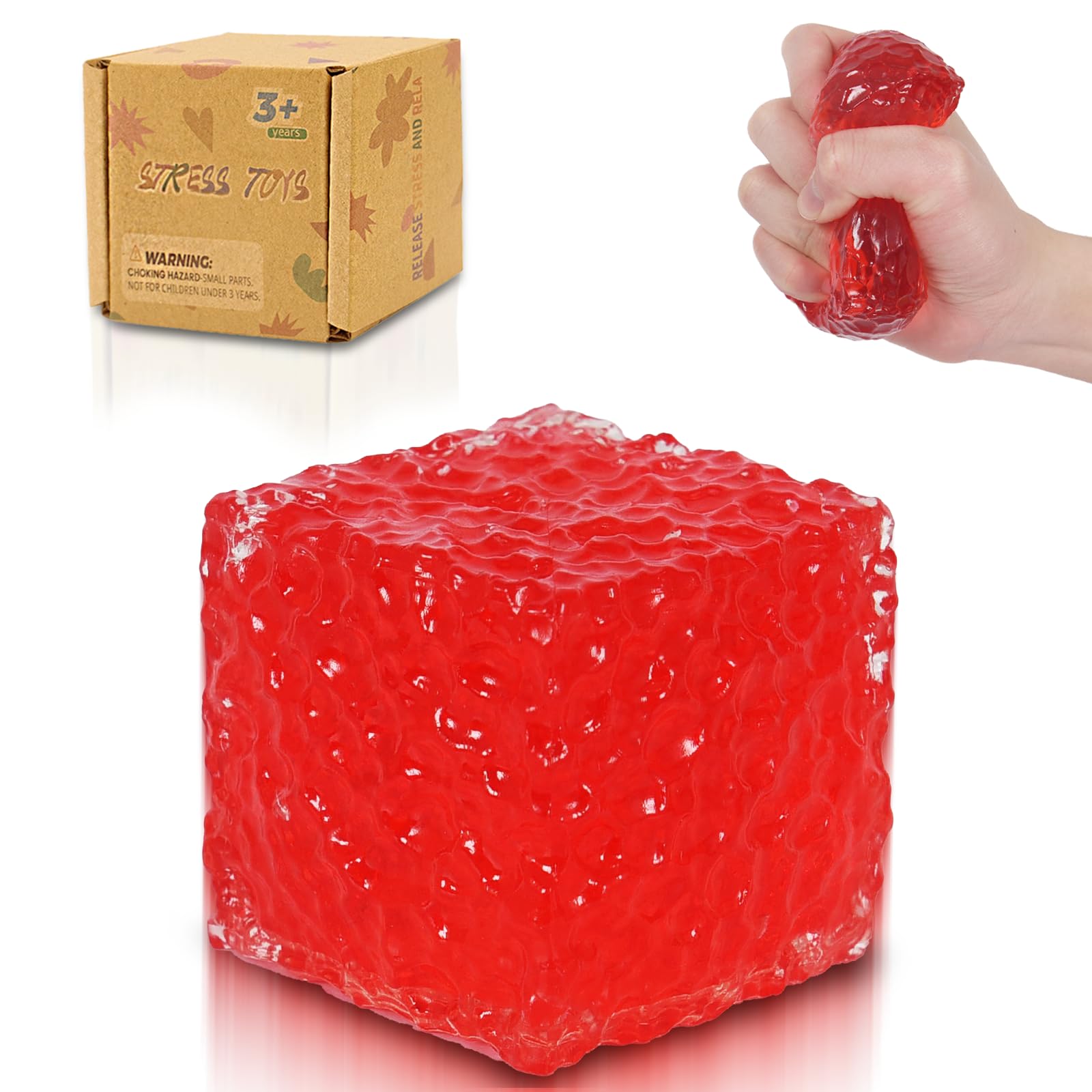 Graphinza Honeycomb Ice Cube Squishy Cubes, Durable Squeeze Toys Autism Stress Ball