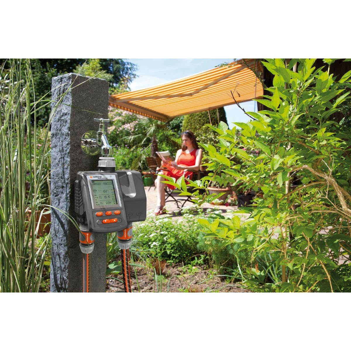 Computer per Irrigazione Gardena Multicontrol Duo: Controllo Automatico D'Irrigazione, Programmabile, Sino a 3 Irrigazioni Al Giorno (1874-20)