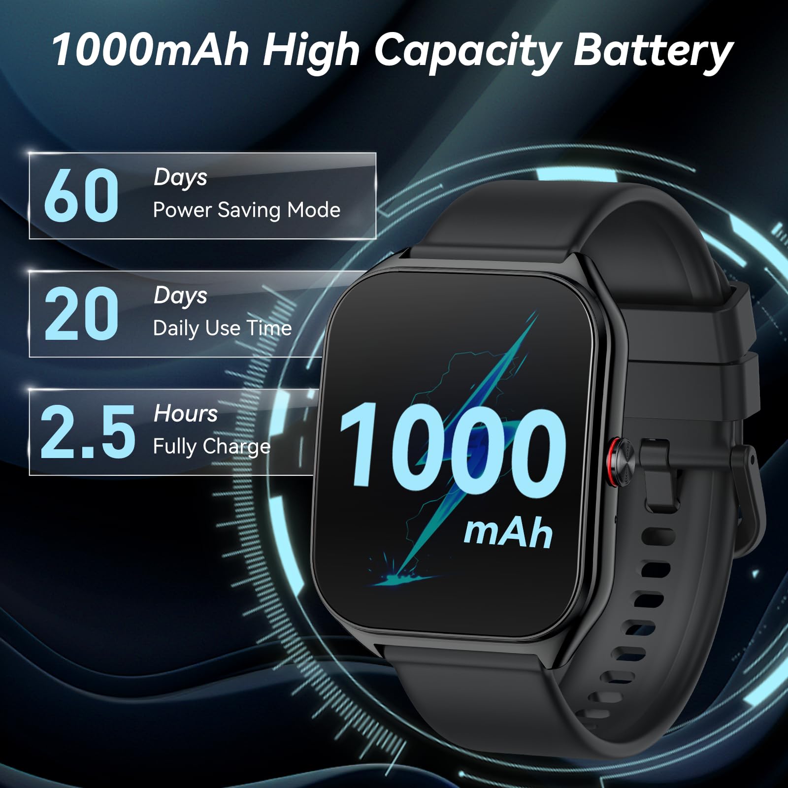 Fempoin Smart Watch per uomo e donna, oltre 100 modalità sportive, monitoraggio della frequenza cardiaca e del sonno, contapassi, smartwatch per Android iOS, smartwatch (rispondere/effettuare chiamate