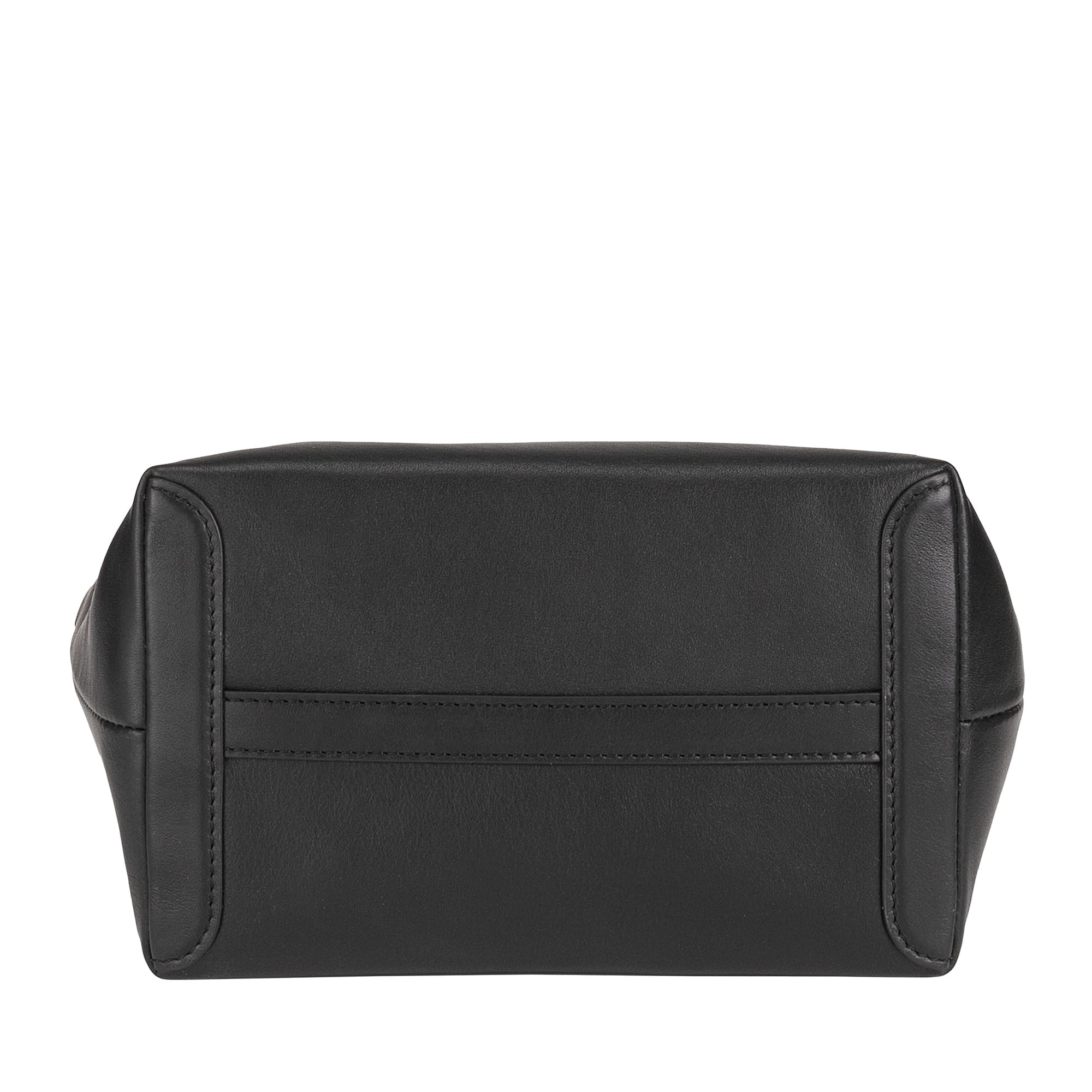 DUDU Bolso pequeño para Mujer de Hombro en Piel Genuina, Elegante minibolso de Noche, 22 x 13 cm, Asas Dobles, Bandolera de Cadena, Cierre con Cremallera Negro Rosa