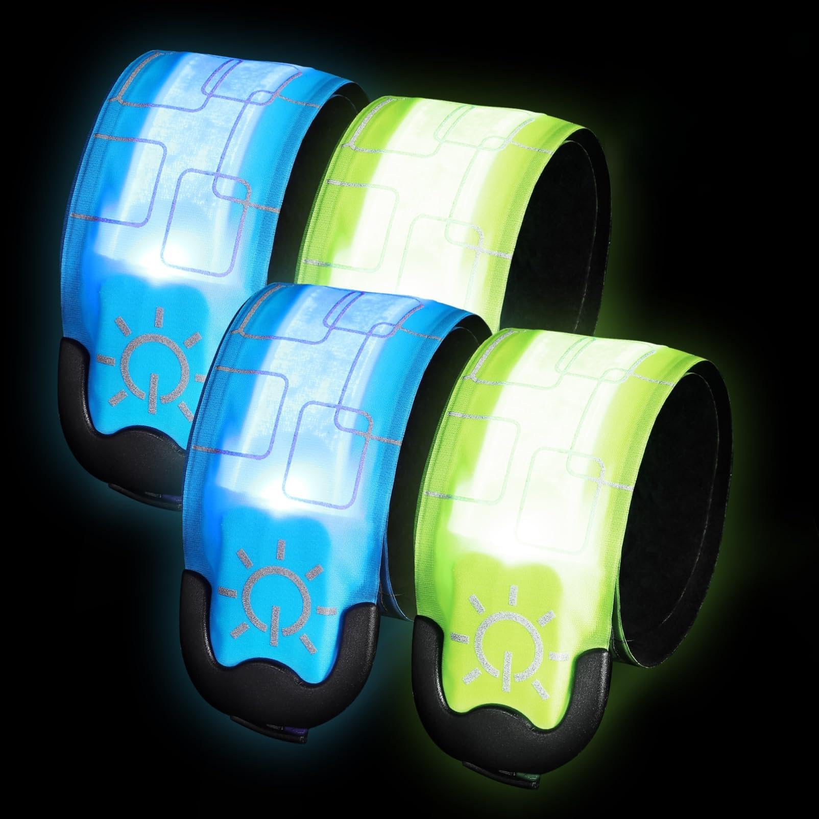 TOYANDONA 4piezas Brazaletes Luminosos Led para Correr Ciclismo y Trotar De Noche Brazaletes De Alta Visibilidad para Actividades
