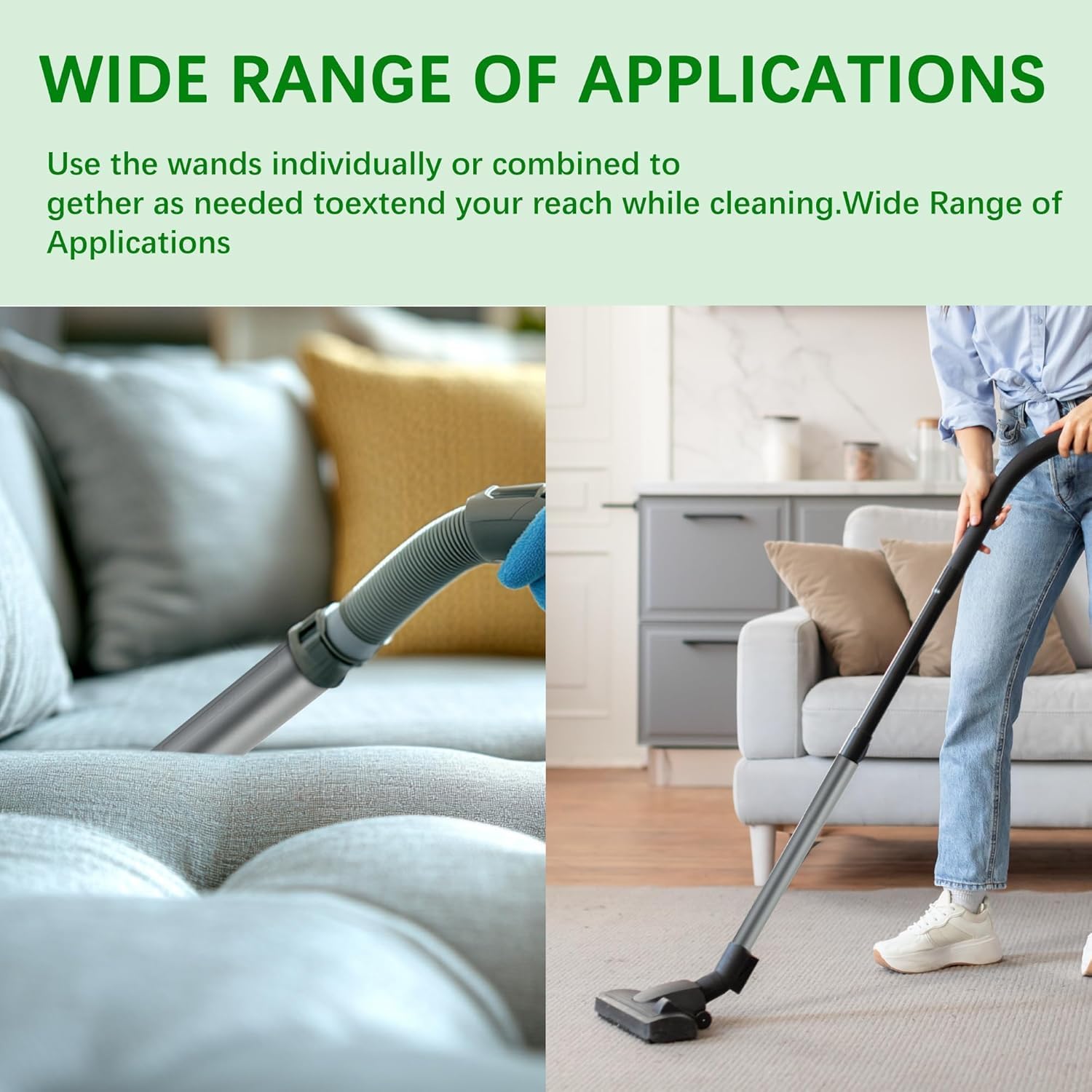 Extension Wands for Kirby 224006 Vacuum,2 PCS Vacuum Extension Tube Fits for Kirby Vacuum Attachments,Extension Pipe Attach to Vacuum Hose for Cleaning High Areas Like Ceiling Corners and Fans