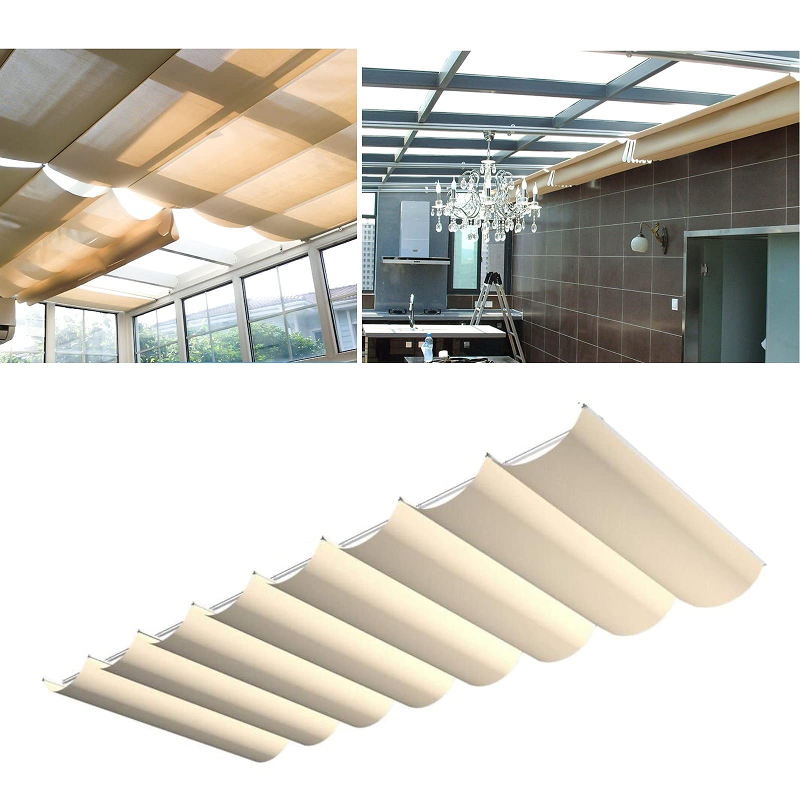 Voile d'ombrage rétractable imperméable en polyester pour terrasse et jardin