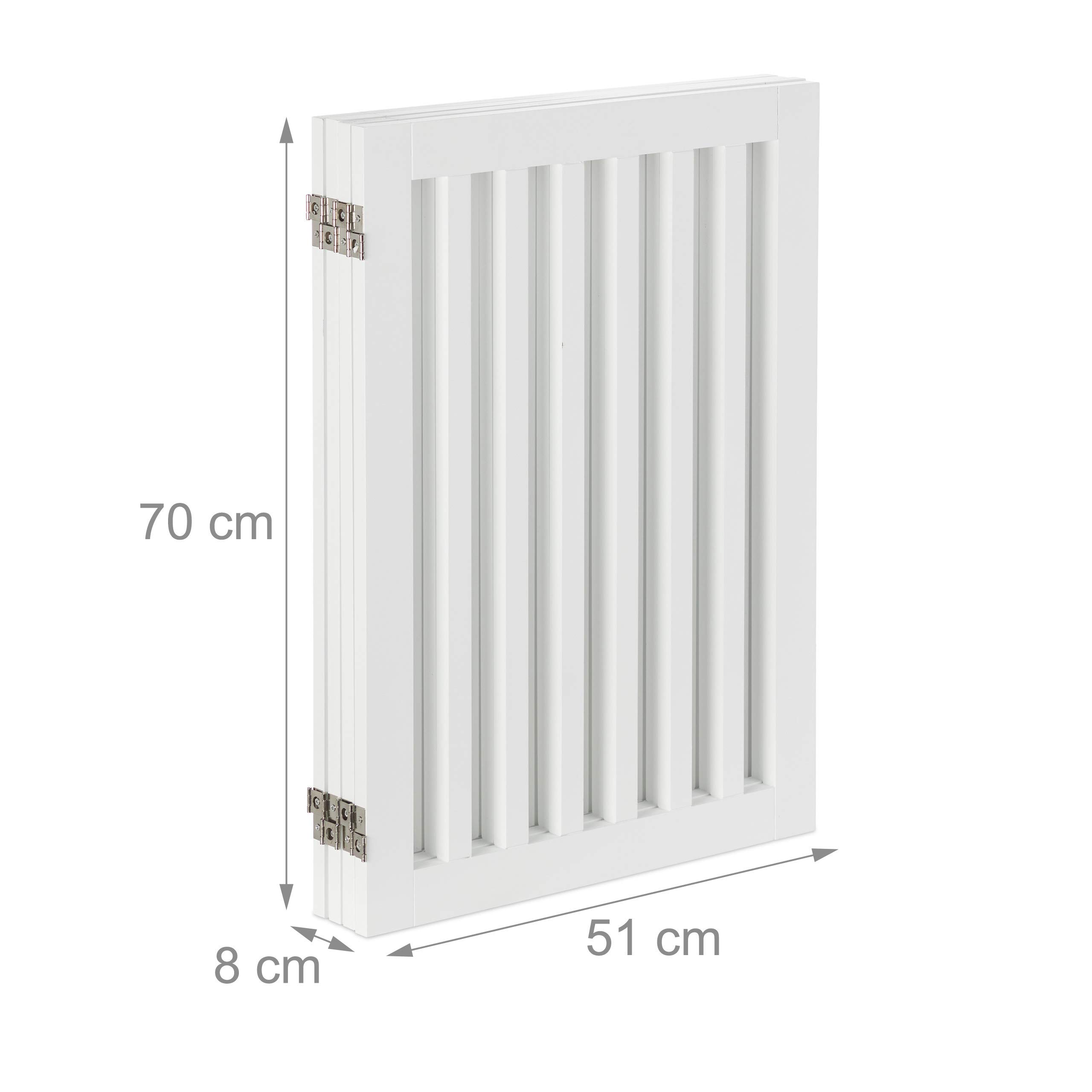 Relaxdays Barrera de Seguridad, Reja Ajustable para Perros, 1 Ud., 70x206,5 cm, Protector de Chimenea, MDF, Blanco