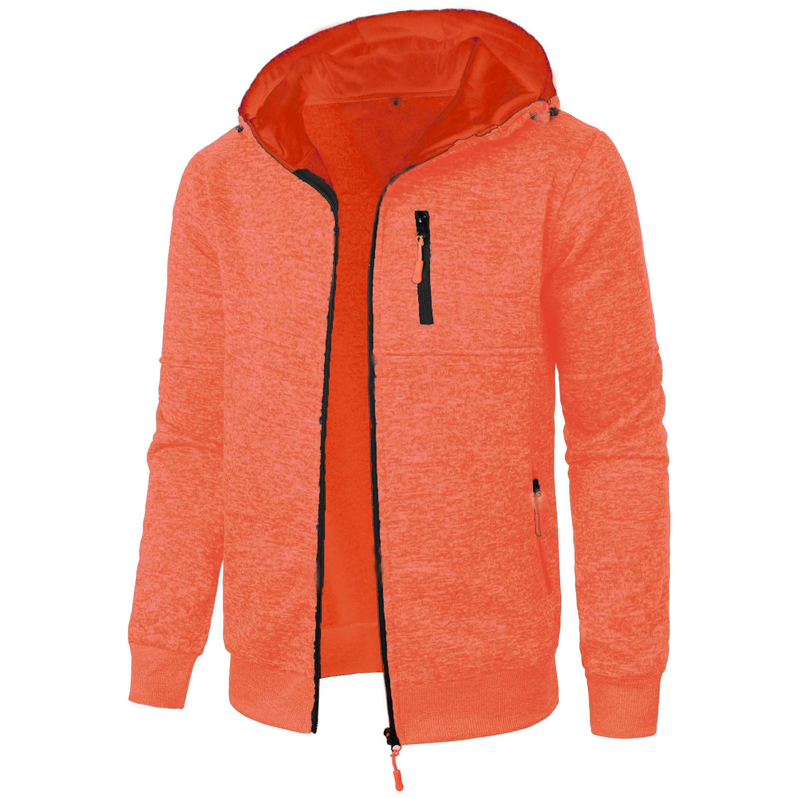 Sweatjacke Herren Kapuzenjacke Hoodie Weich Sweatshirtjacke mit Reißverschluss Lässig Sweatshirt Streetwear Bequeme Trainingsjacke Casual Übergangsjacke Winter Kapuzenpullover Einfarbig Mantel